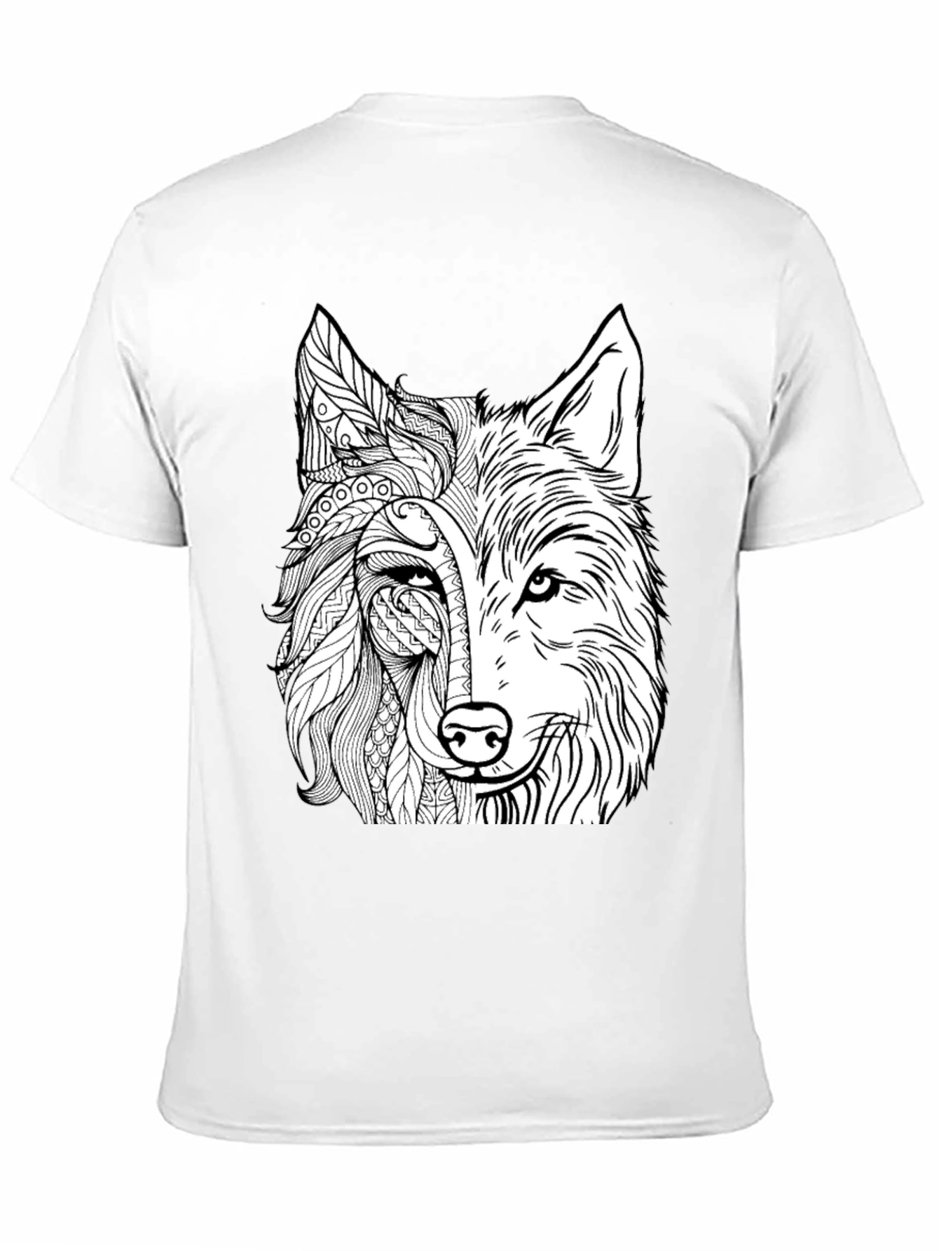 Wolf Graphic Print Black T-Shirt