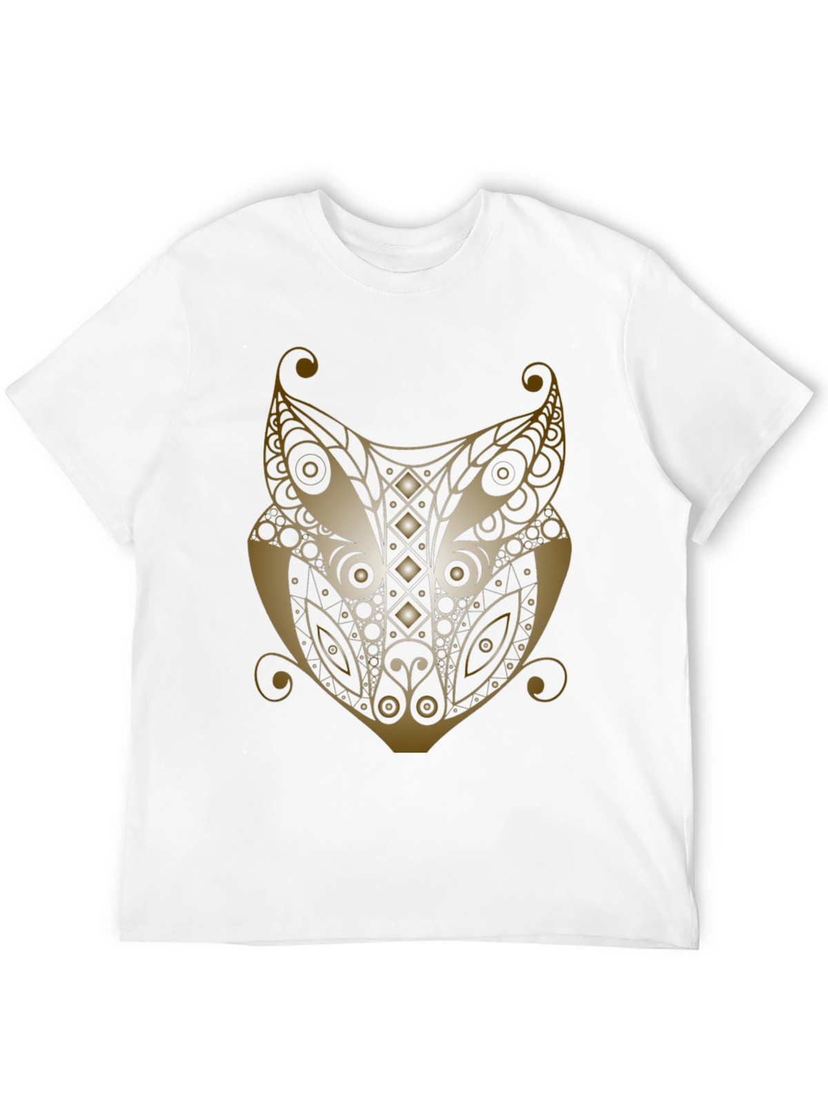Fox Head Graphic Print Mens T-Shirt