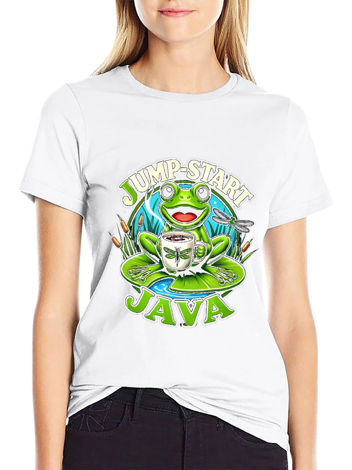 Jump-Start Java Frog Graphic T-Shirt