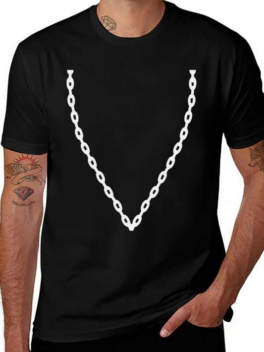 Chain Print Black T-Shirt