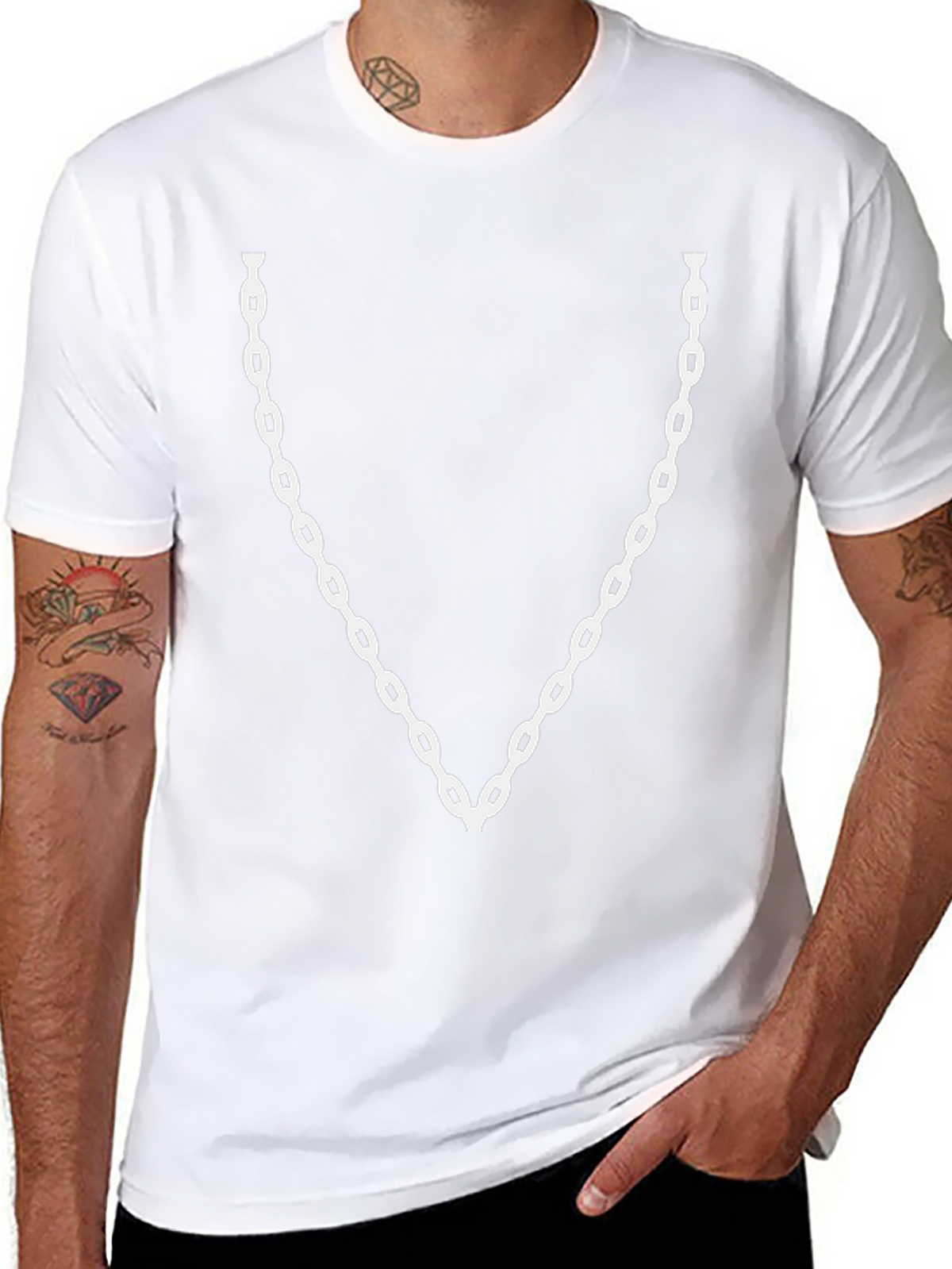 Chain Print Black T-Shirt