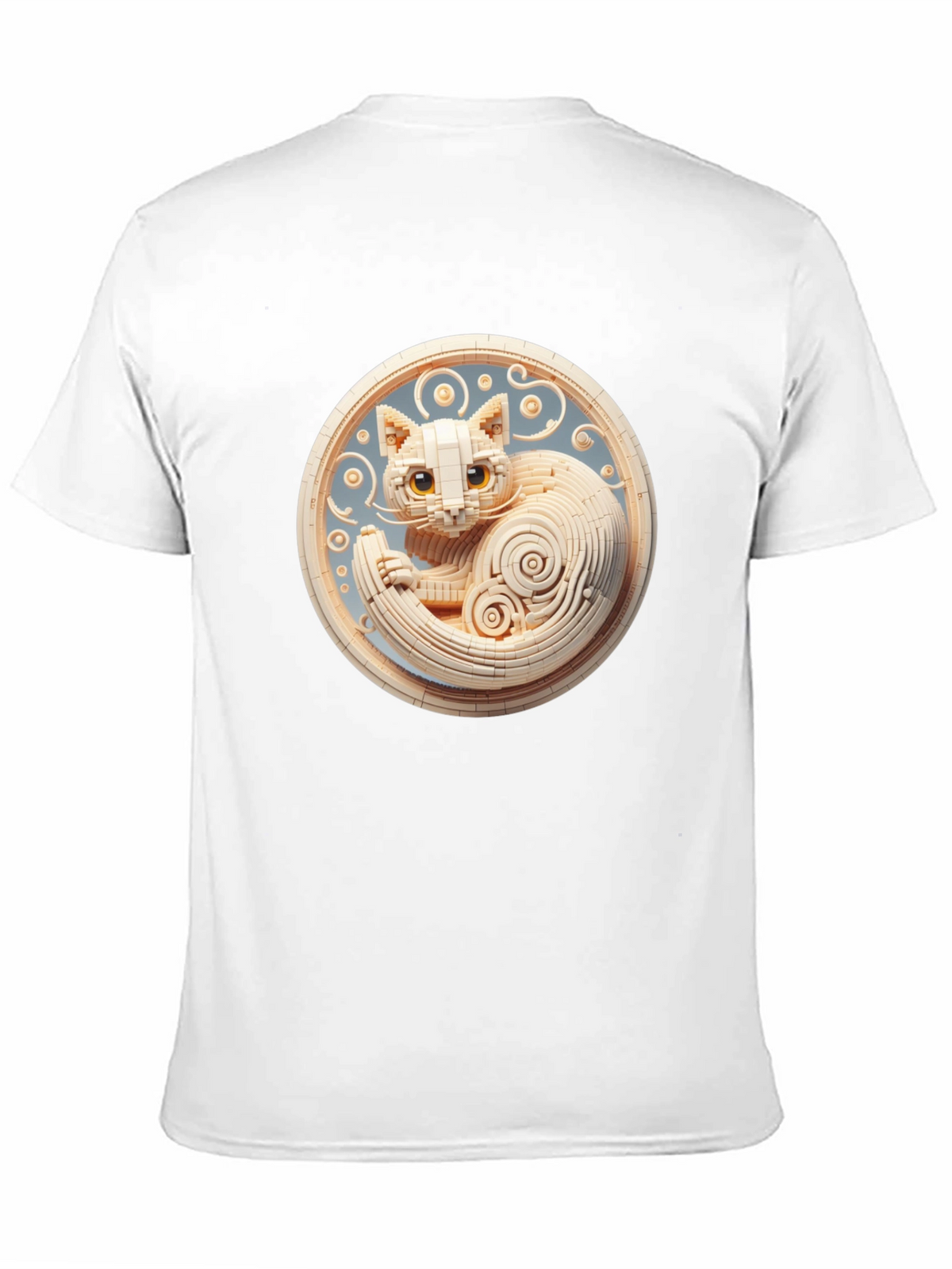 Black T-Shirt with 3D Cat Design