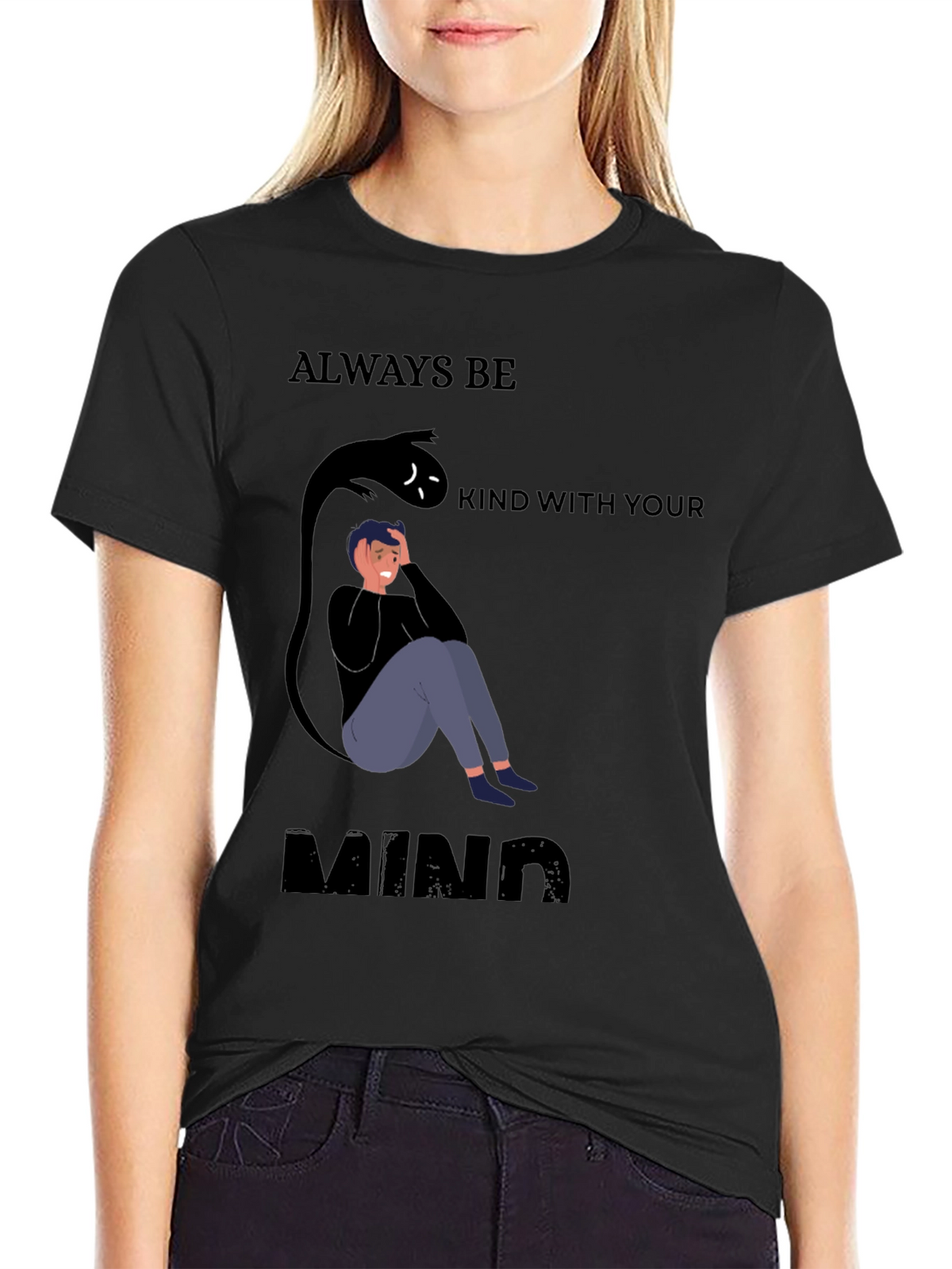 Be Kind To Your Mind Black Graphic Tee