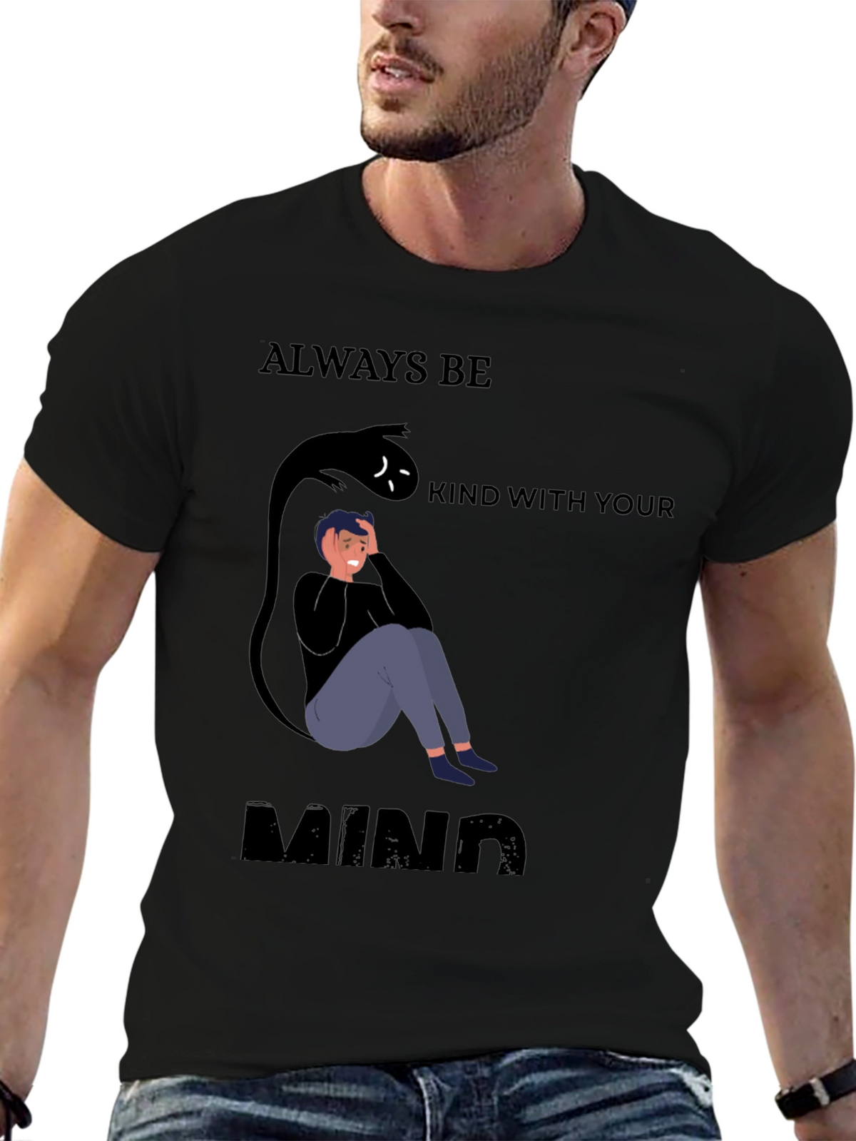 Be Kind To Your Mind Black Graphic Tee