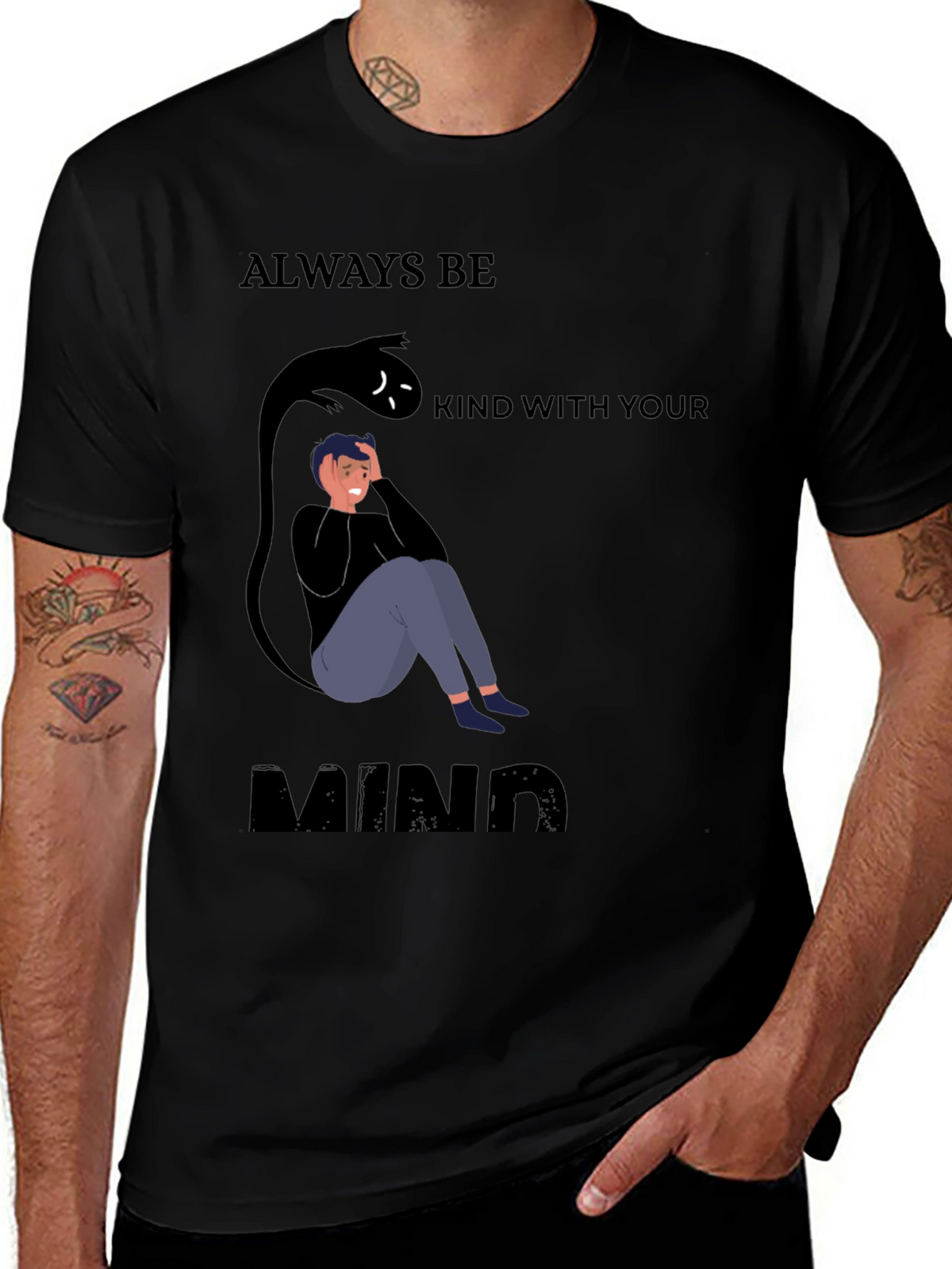 Be Kind To Your Mind Black Graphic Tee