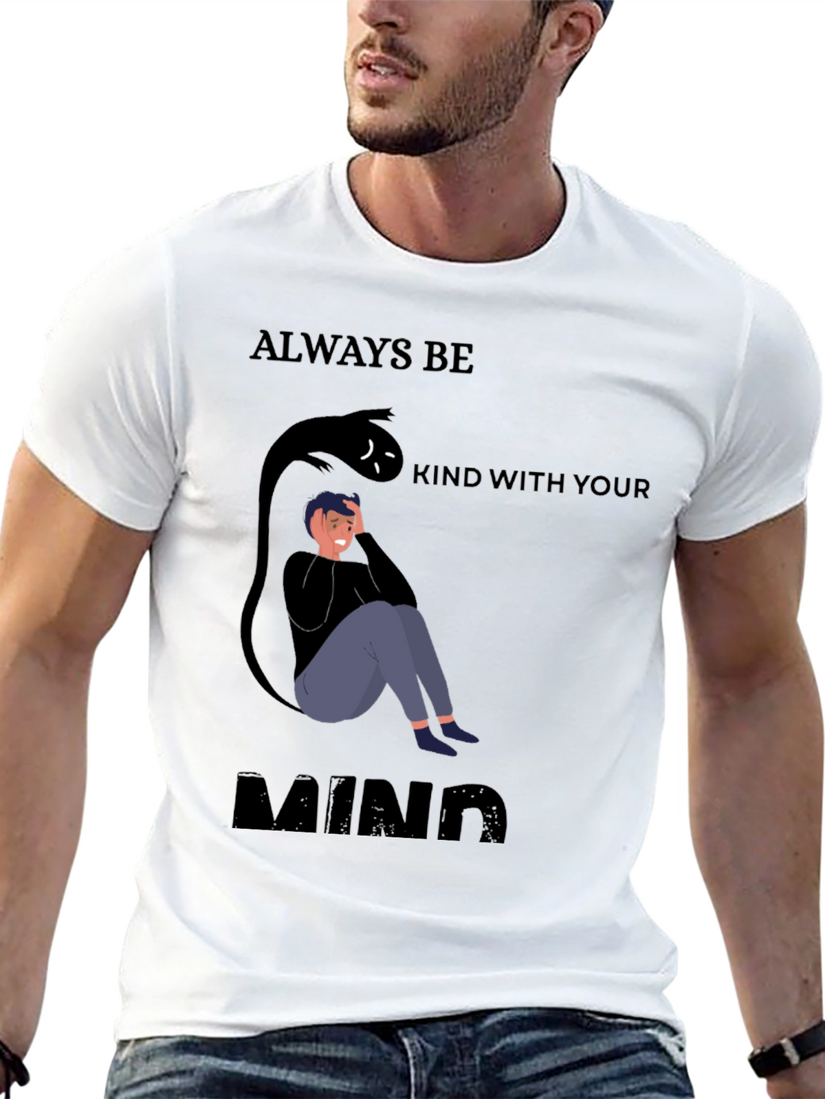 Be Kind To Your Mind Black Graphic Tee