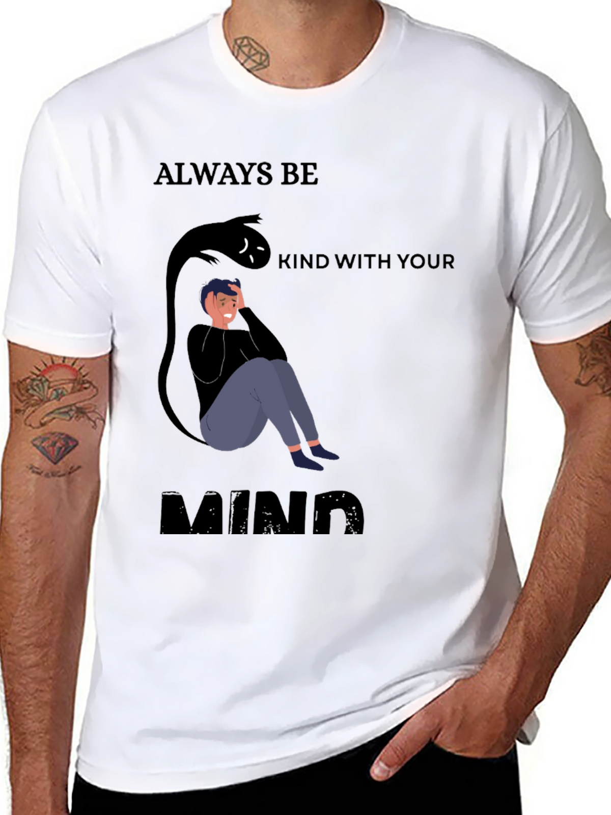 Be Kind To Your Mind Black Graphic Tee