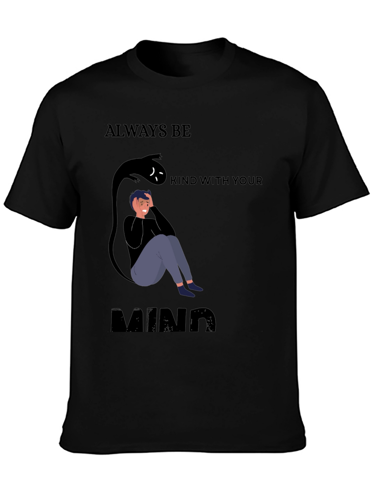 Be Kind To Your Mind Black Graphic Tee