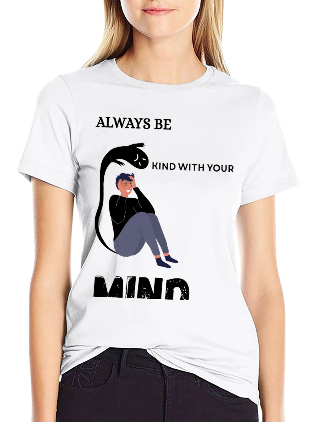 Be Kind To Your Mind Black Graphic Tee