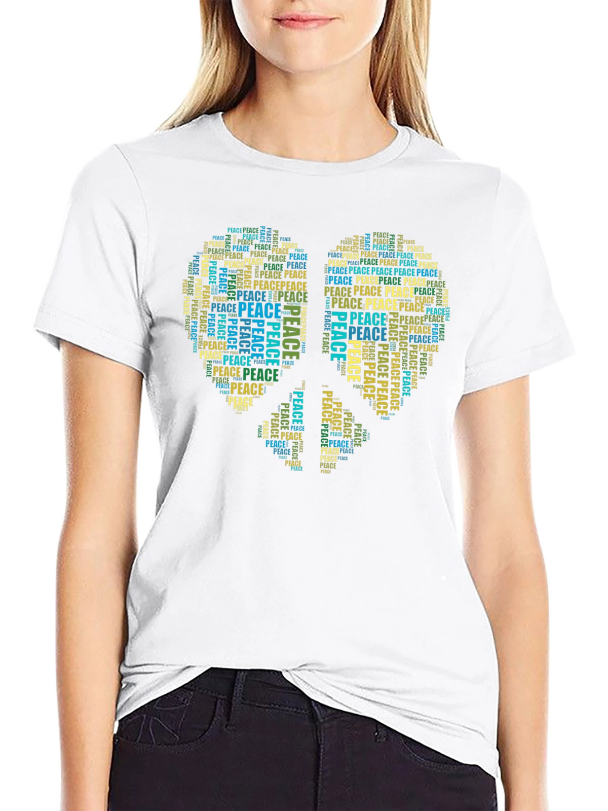 Peace Sign Word Art T-Shirt
