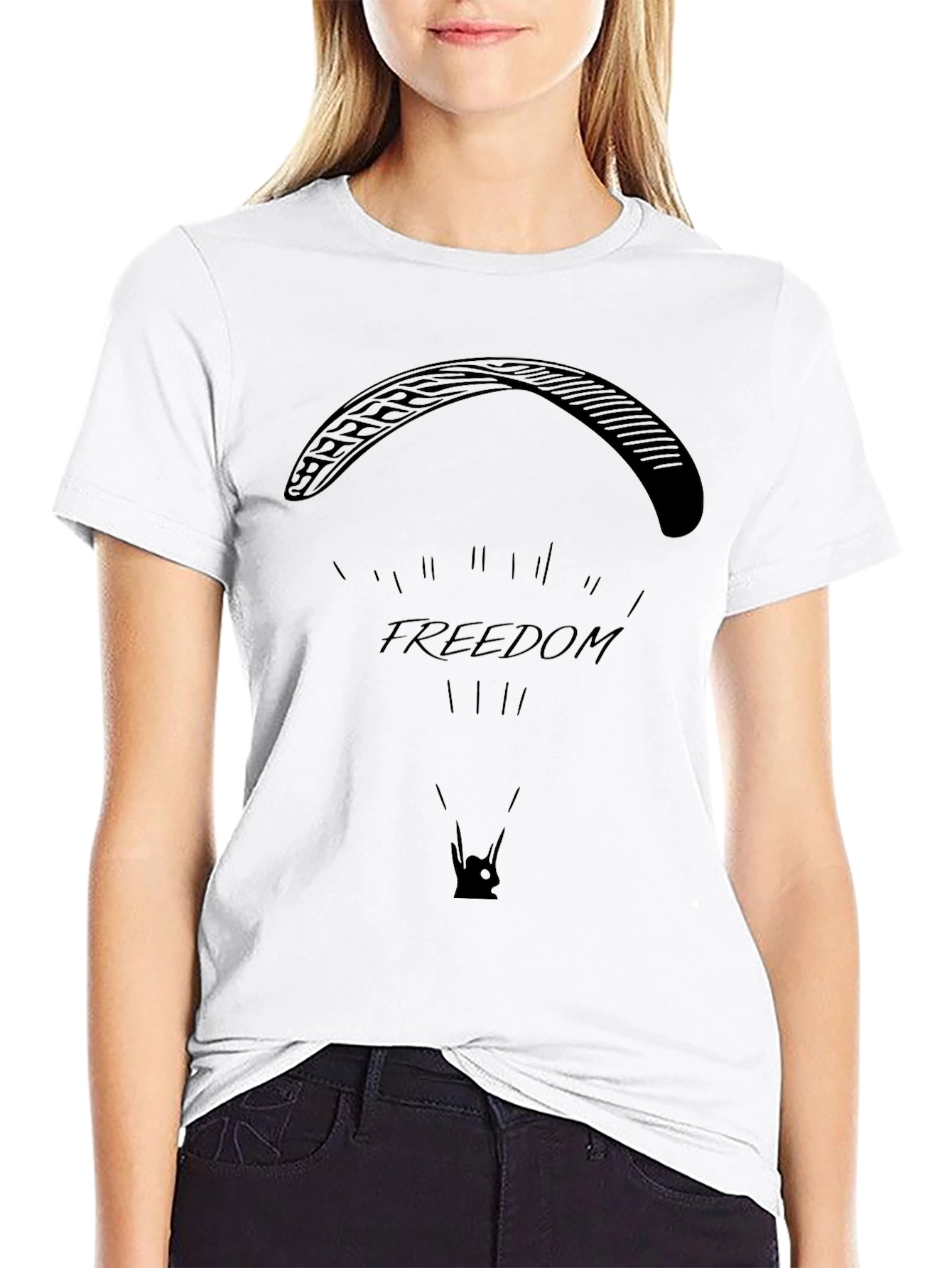 Freedom Flight T-Shirt - Black Paragliding Tee