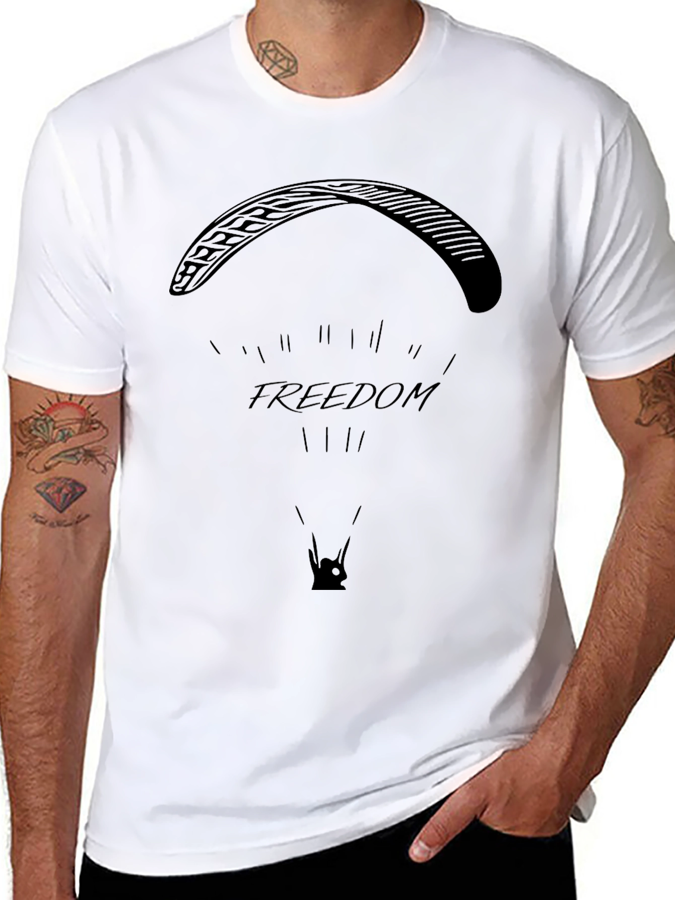 Freedom Flight T-Shirt - Black Paragliding Tee