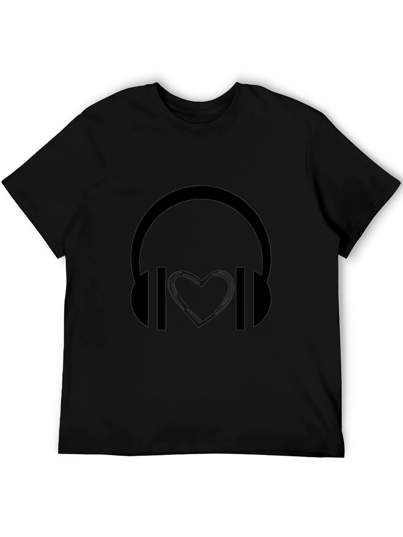 Black Headphone Graphic T-Shirt