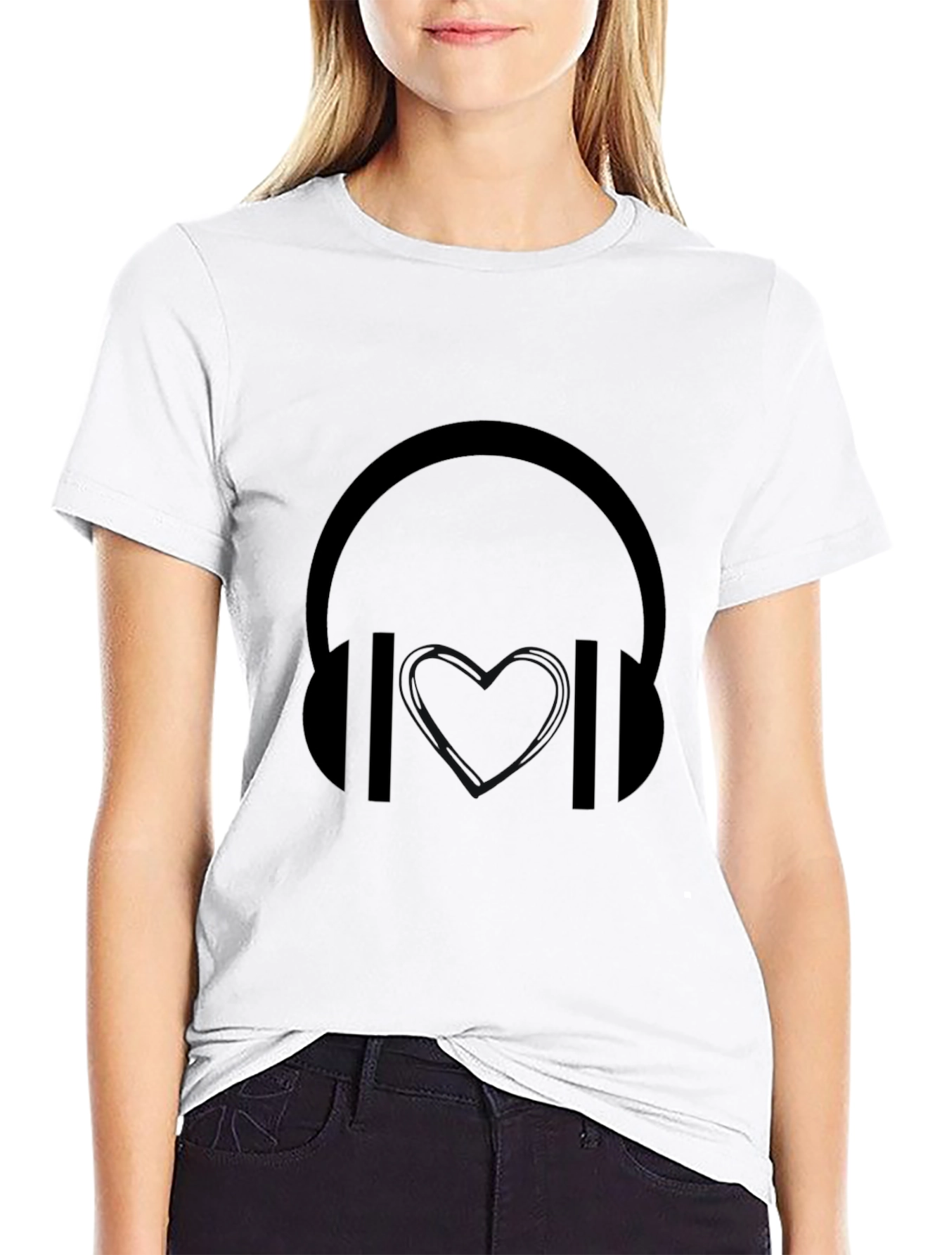 Black Headphone Graphic T-Shirt