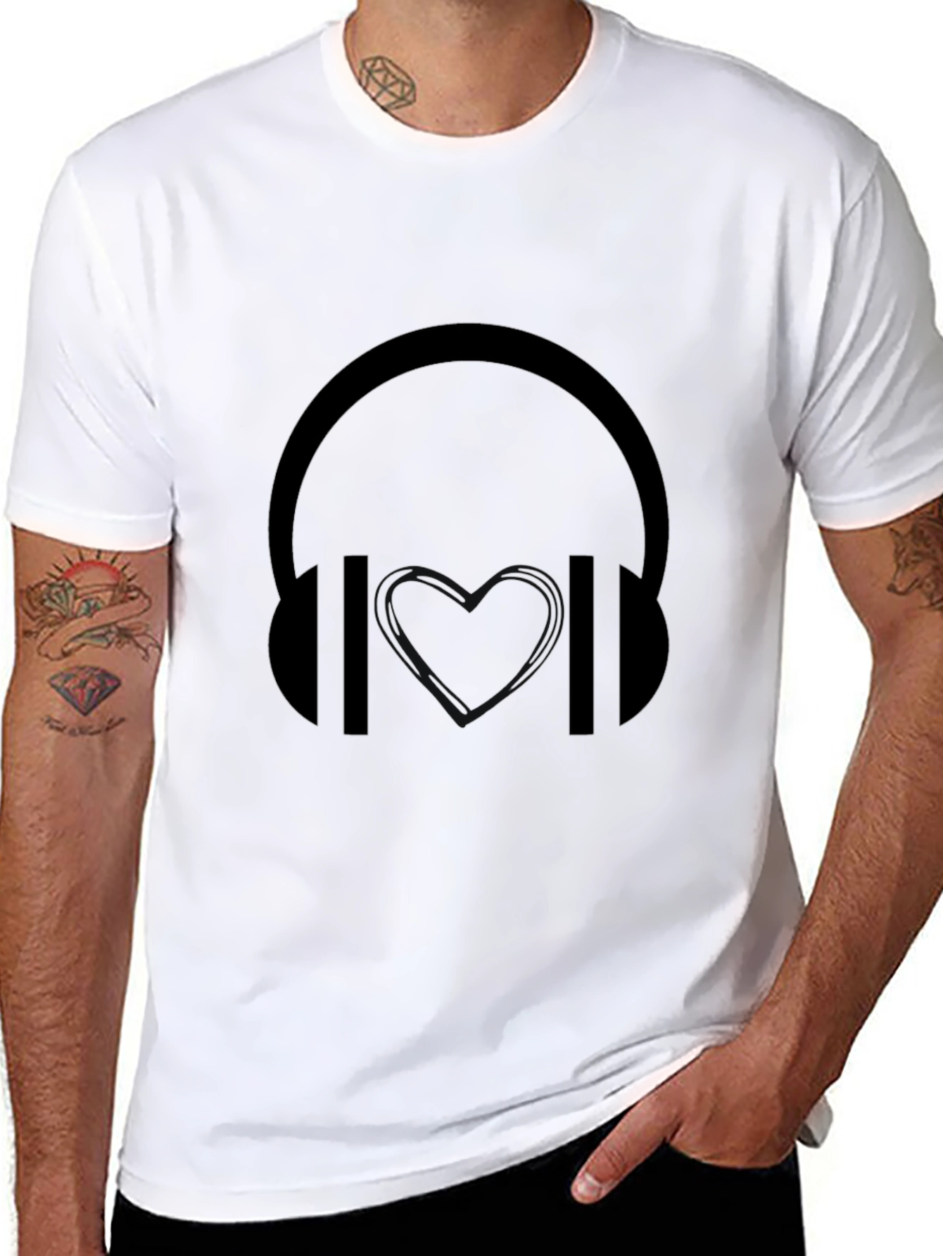 Black Headphone Graphic T-Shirt