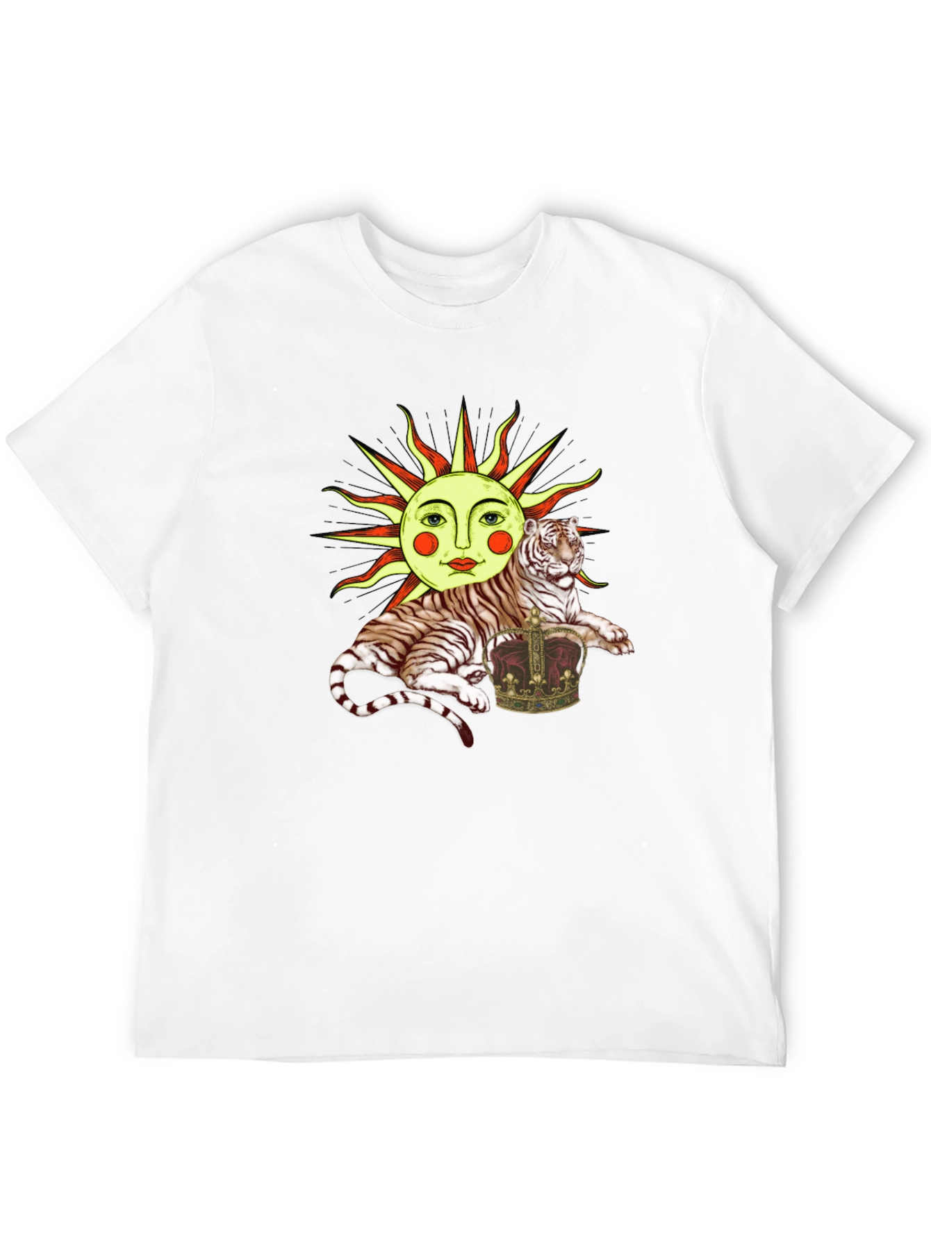 Sun Tiger Crown Graphic Tee - Unique Design
