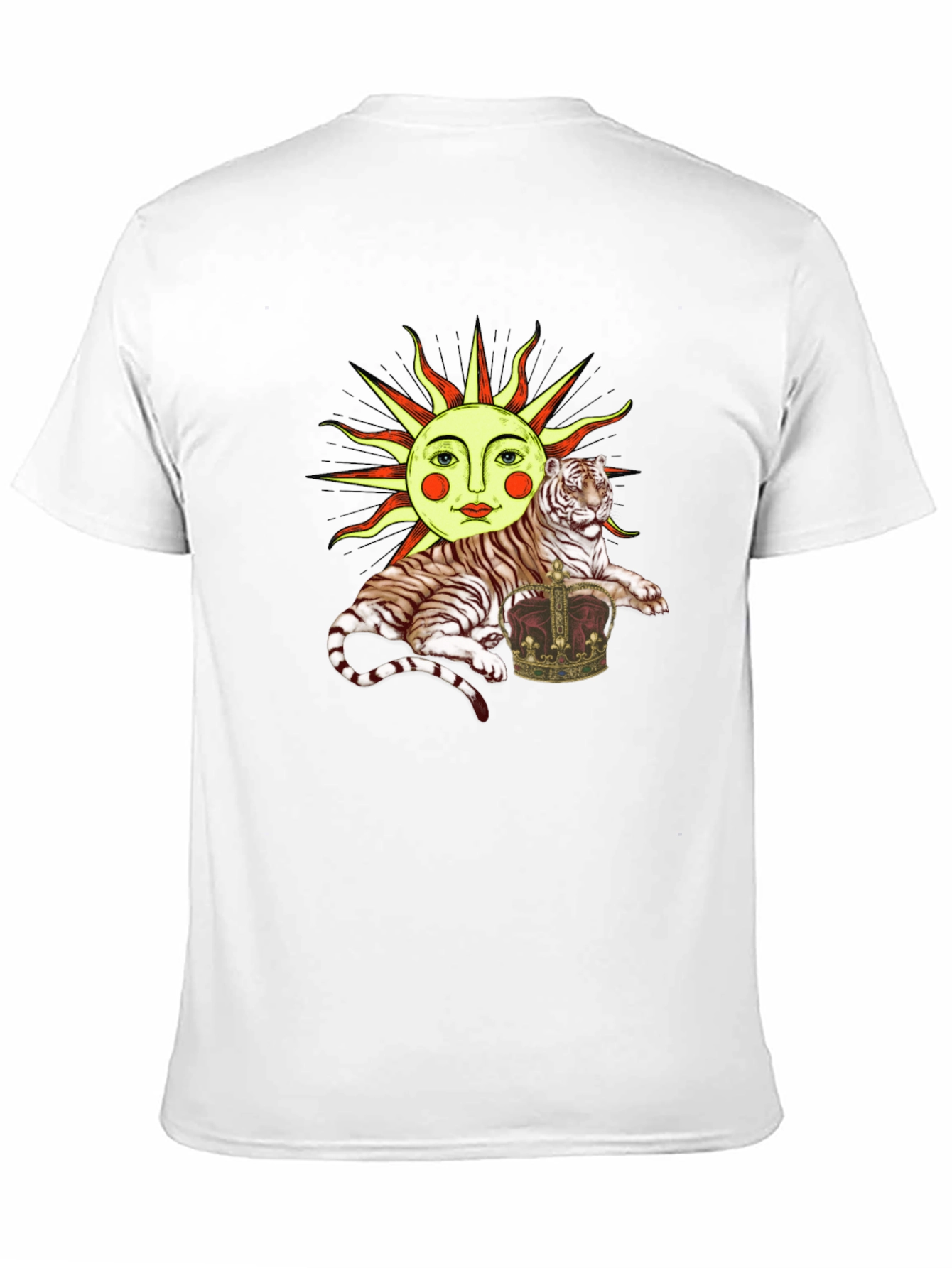 Sun Tiger Crown Graphic Tee - Unique Design