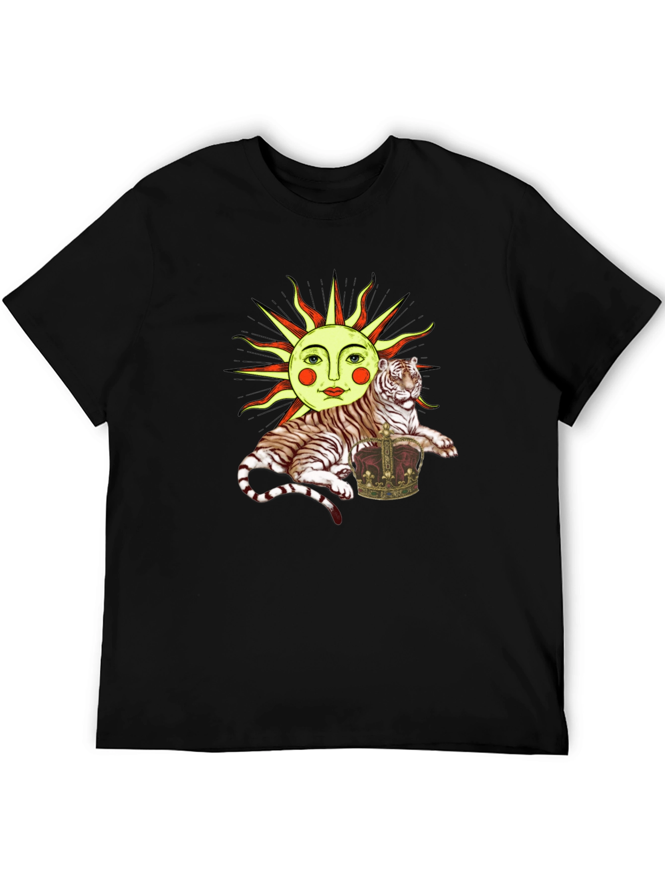 Sun Tiger Crown Graphic Tee - Unique Design