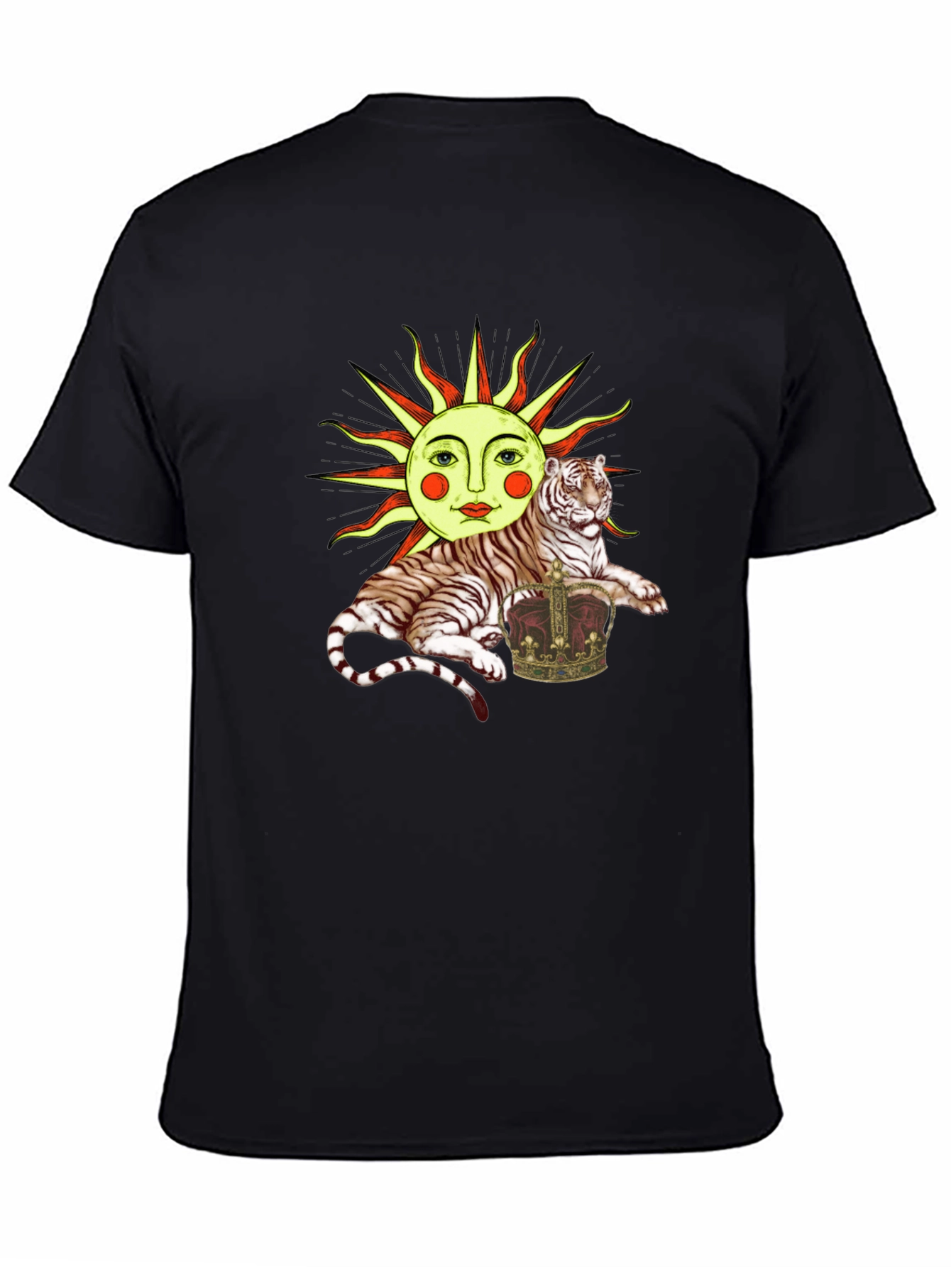Sun Tiger Crown Graphic Tee - Unique Design