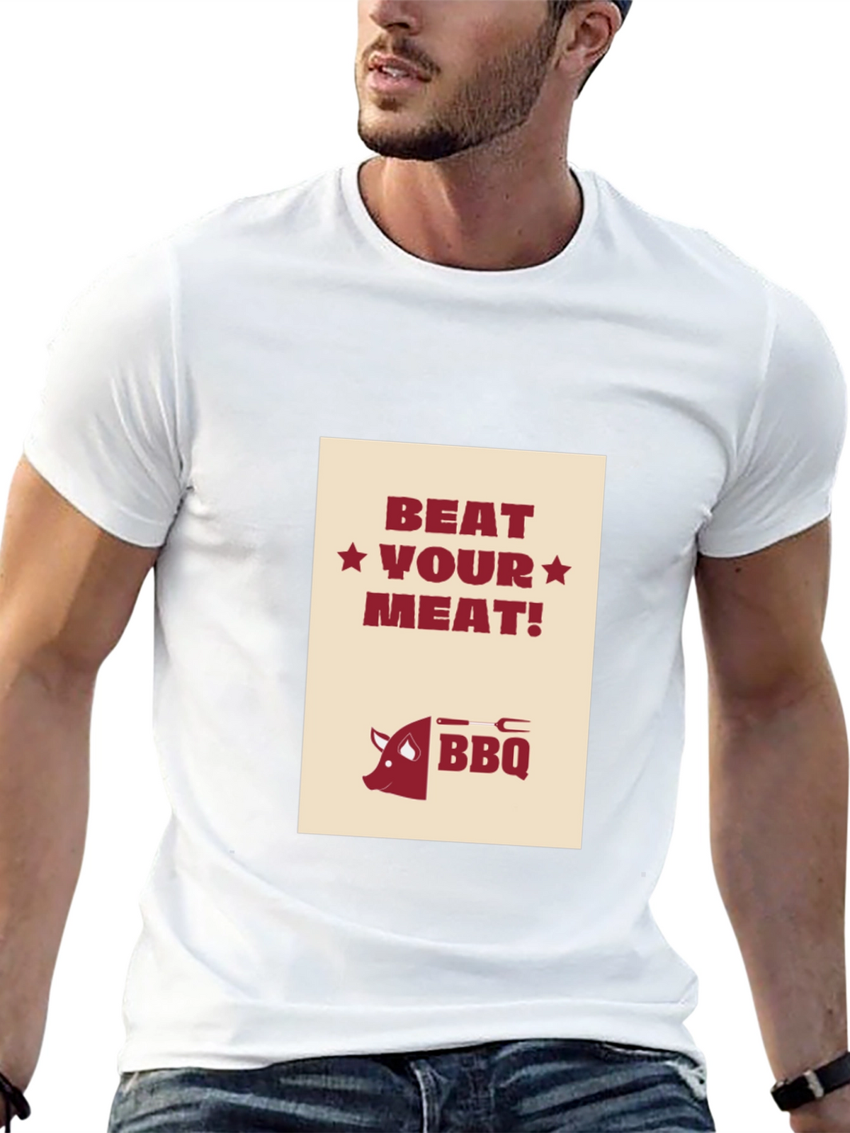 Beat Your Meat BBQ T-Shirt - Funny Grilling Apparel