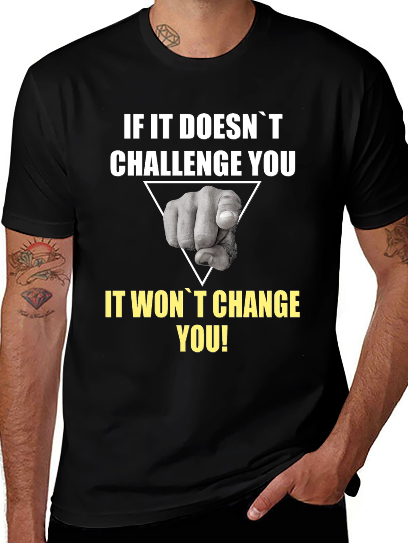 Challenge You Graphic Tee - Motivational Black T-Shirt