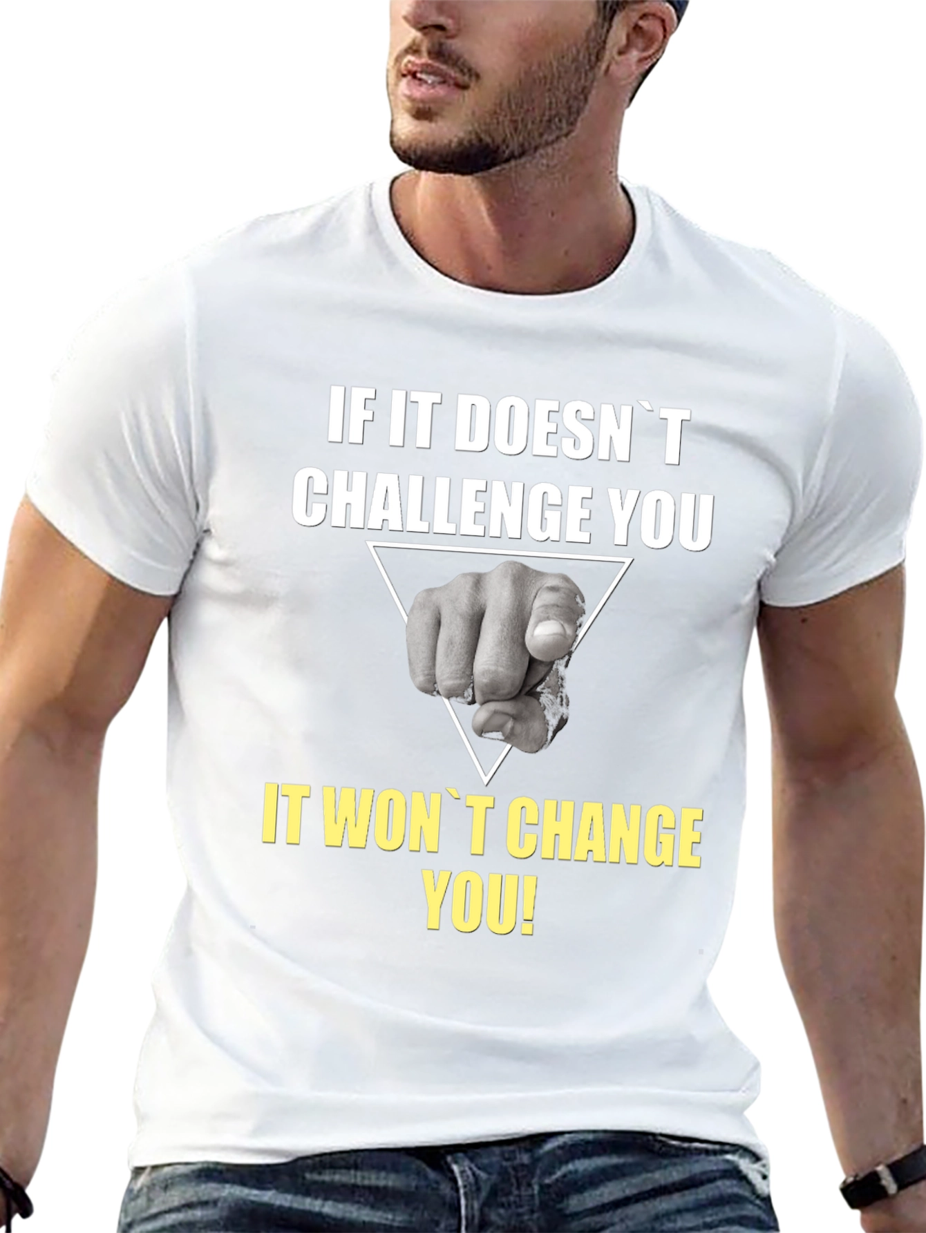 Challenge You Graphic Tee - Motivational Black T-Shirt