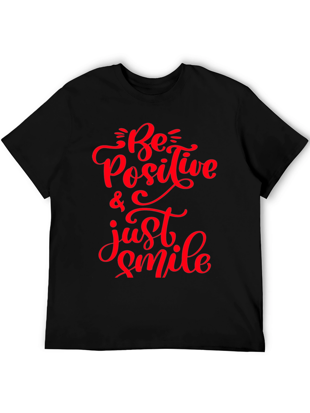 Be Positive & Just Smile Black Tee