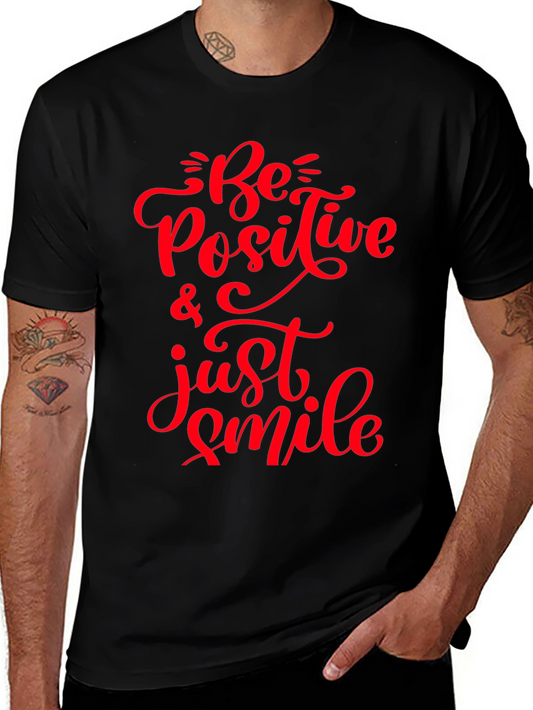 Be Positive & Just Smile Black Tee