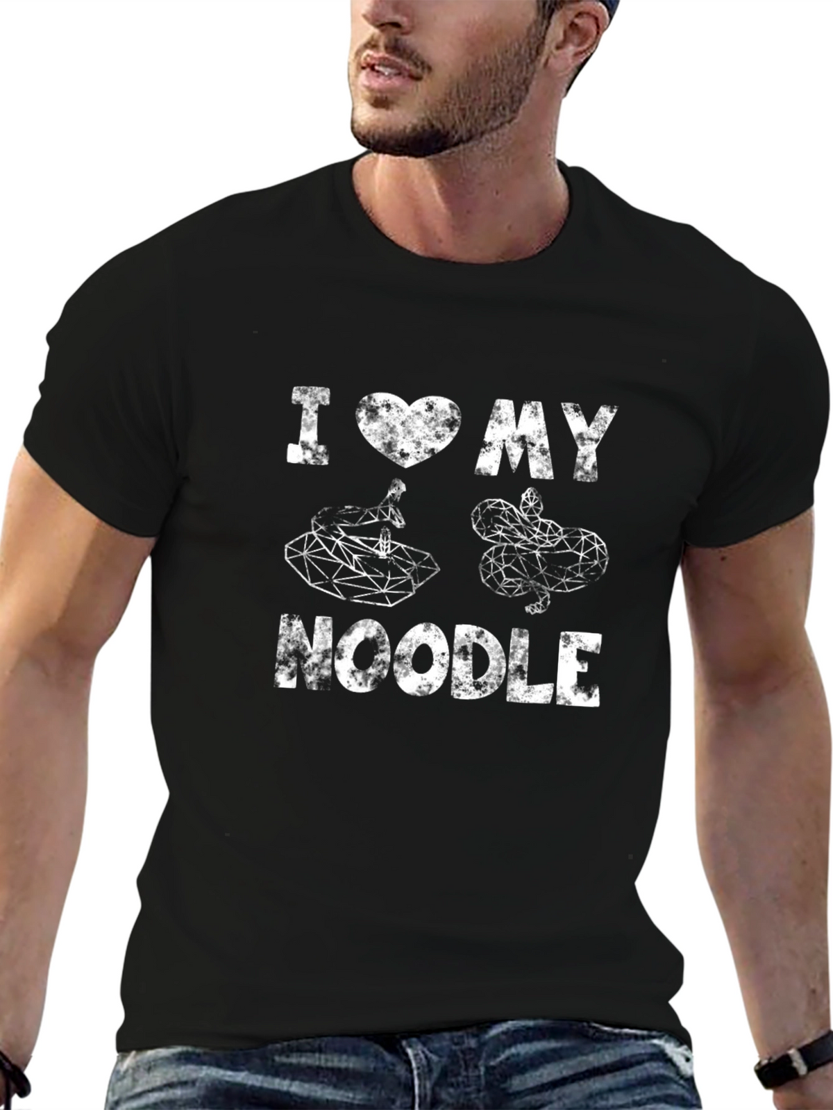 I Love My Noodle Snake Graphic T-Shirt
