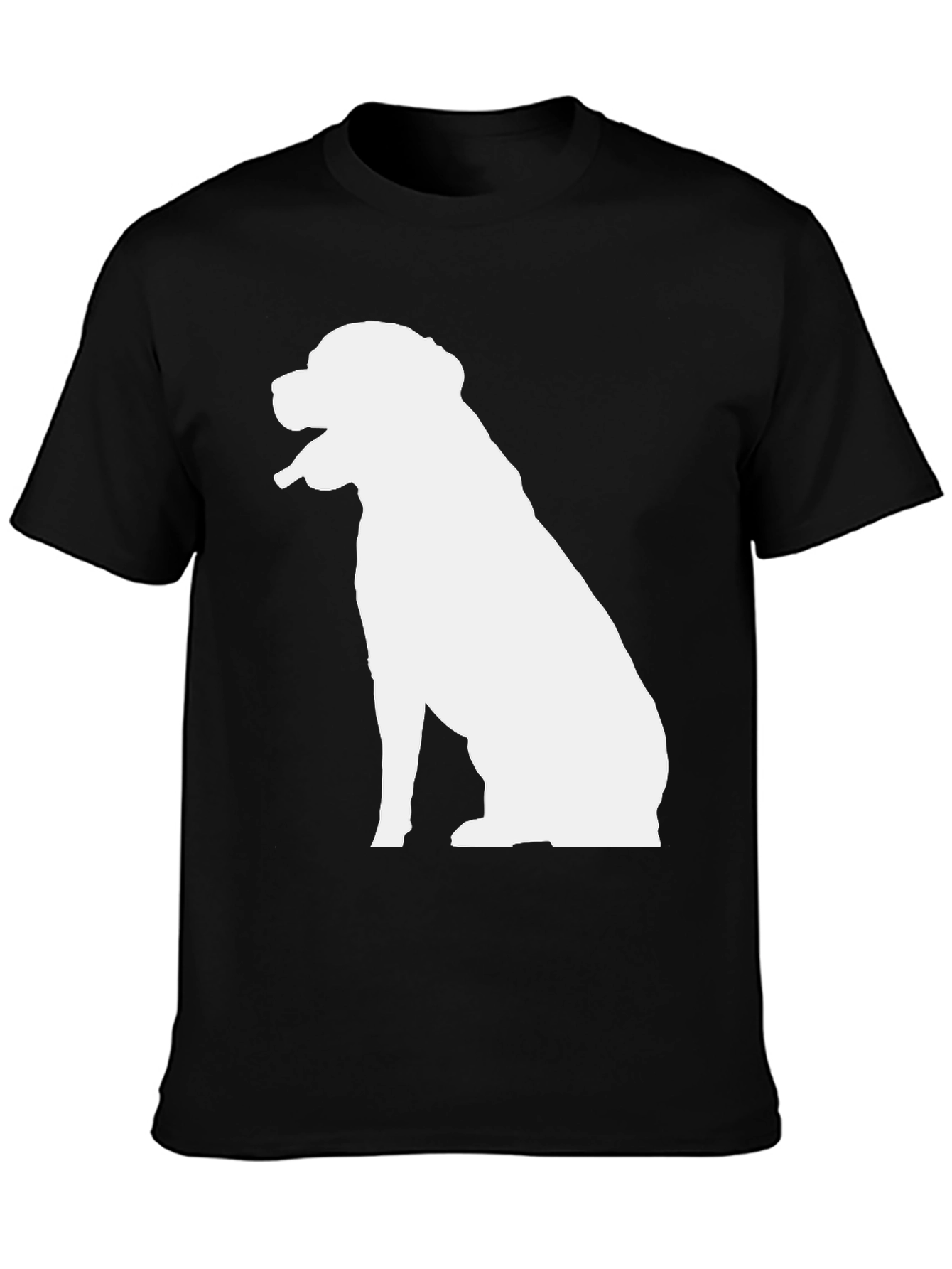 Dog Silhouette Graphic T-Shirt - Black