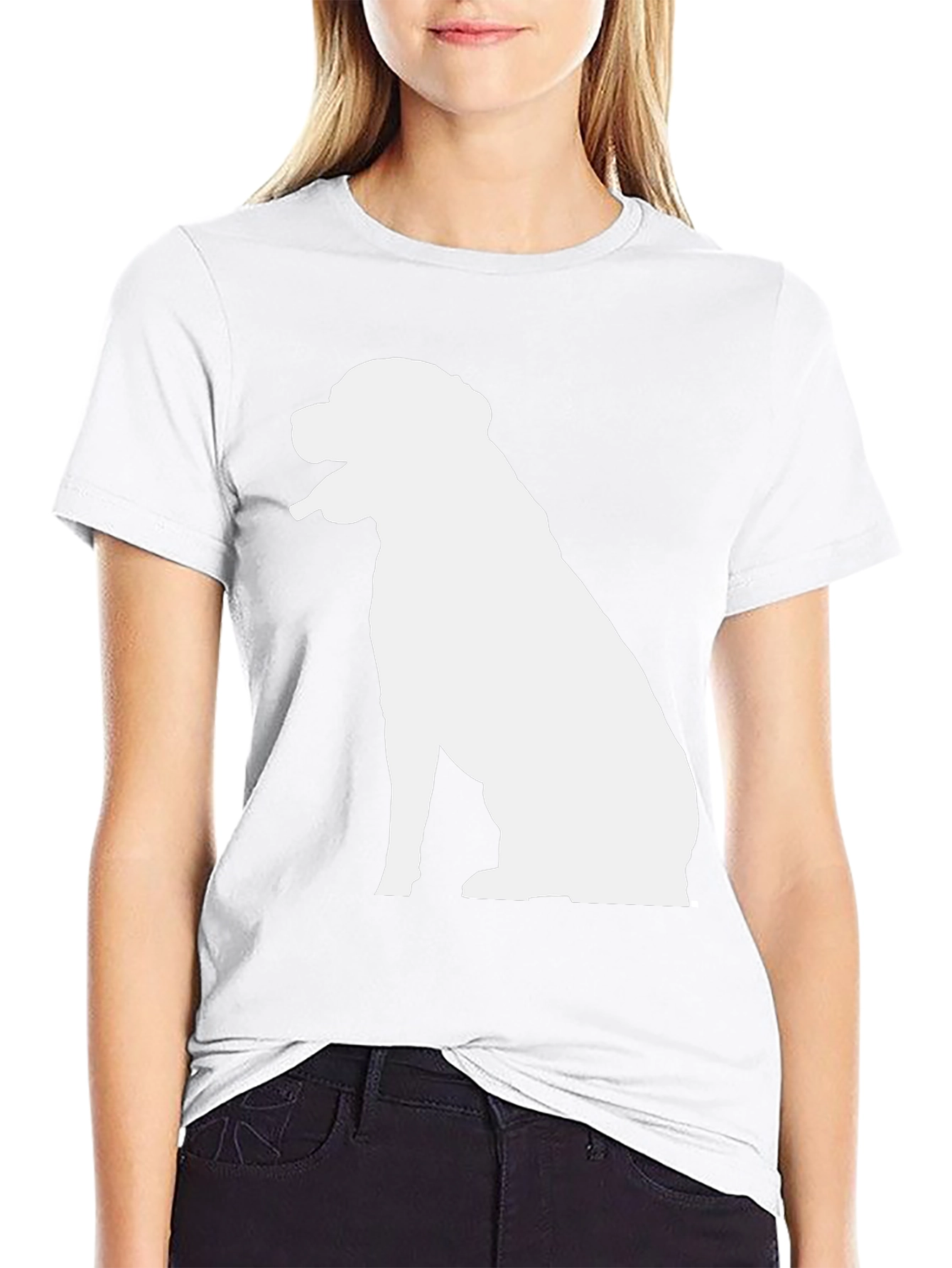 Dog Silhouette Graphic T-Shirt - Black