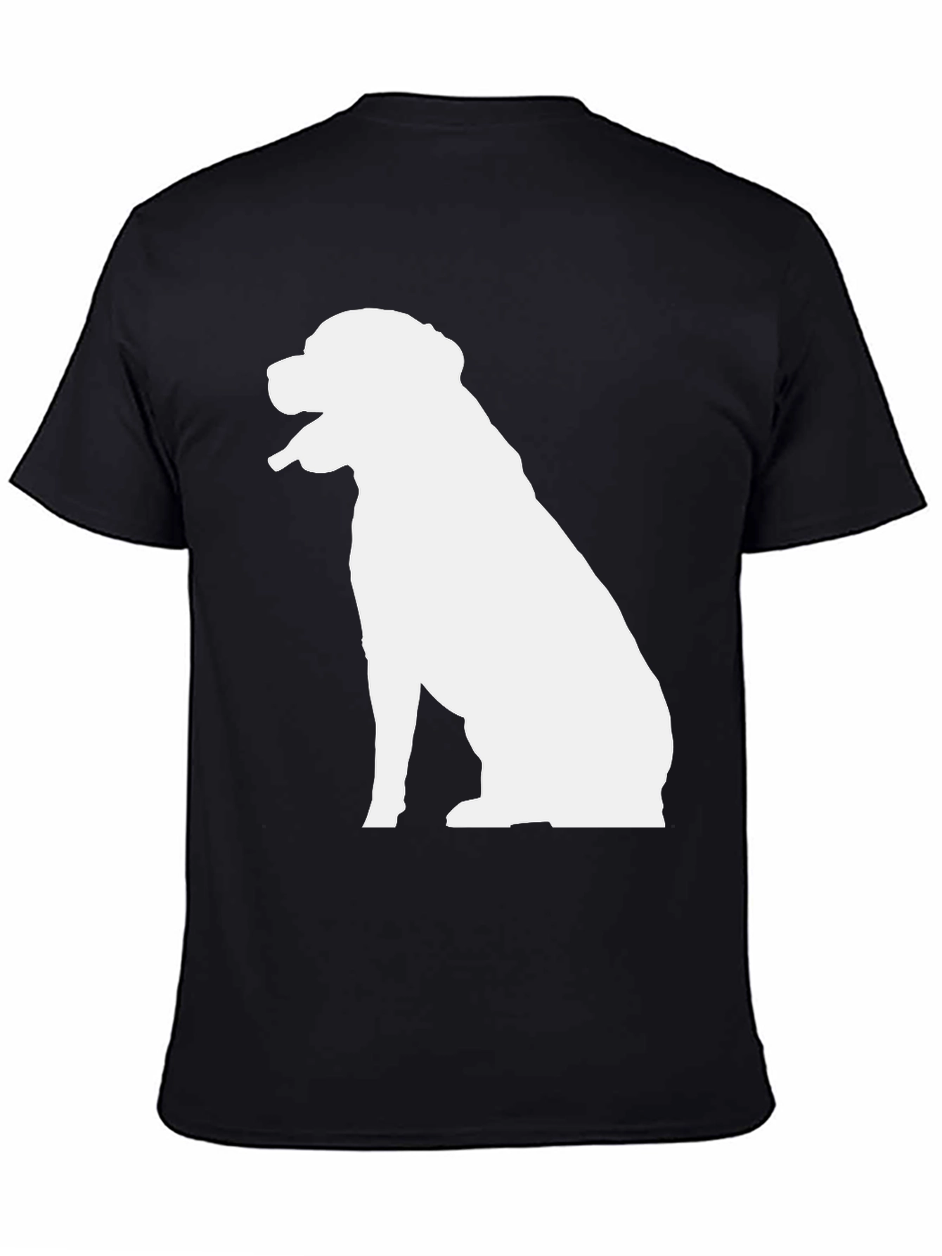 Dog Silhouette Graphic T-Shirt - Black