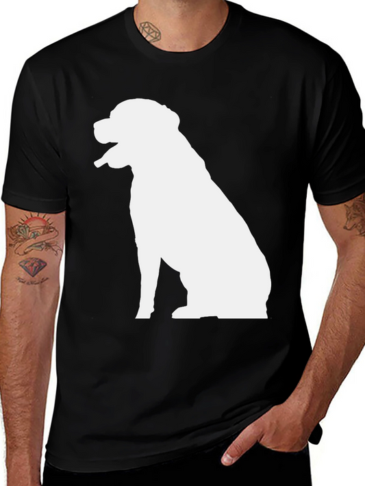 Dog Silhouette Graphic T-Shirt - Black