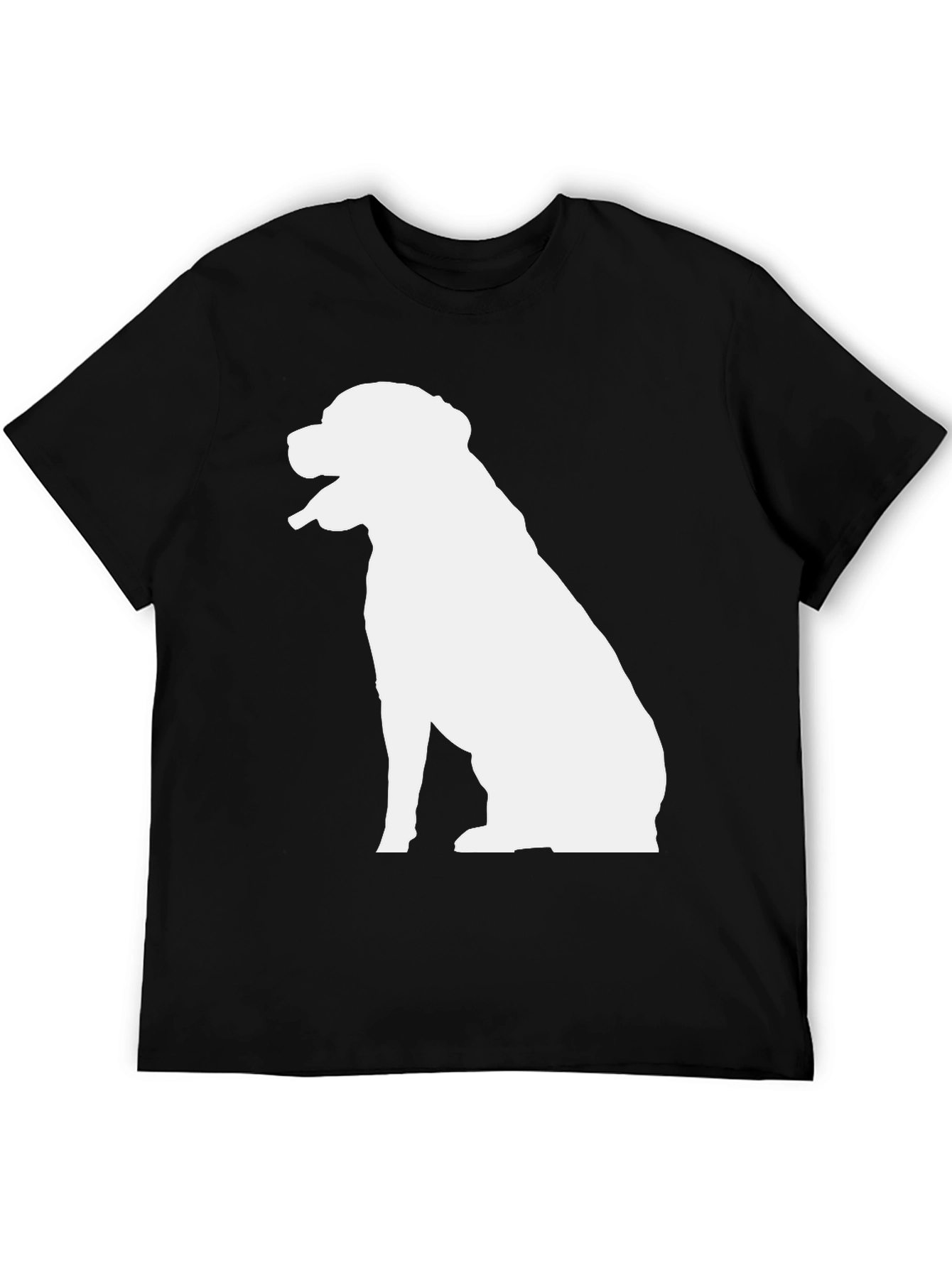 Dog Silhouette Graphic T-Shirt - Black