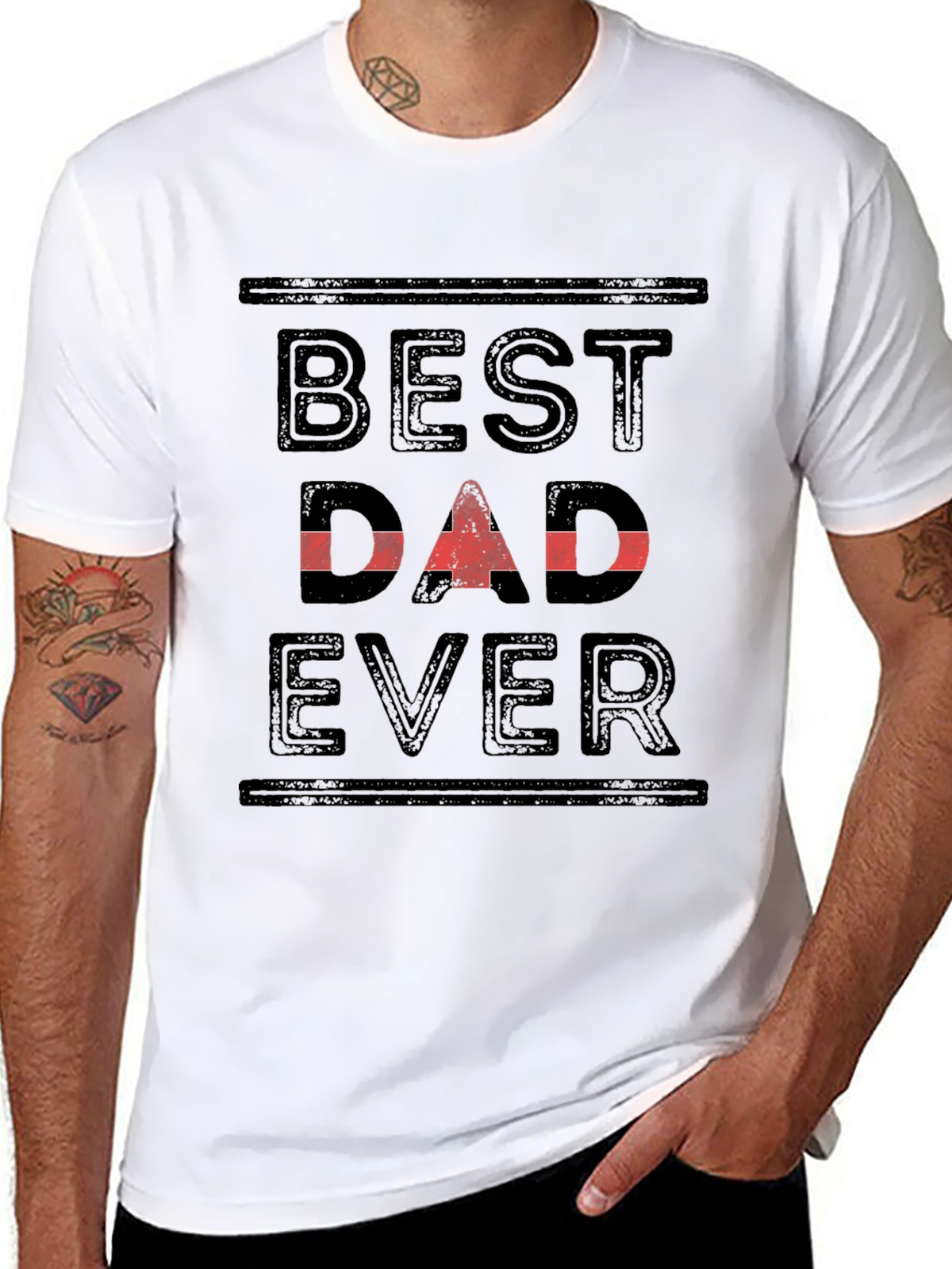 Best Dad Ever T-Shirt - Black Cotton Tee
