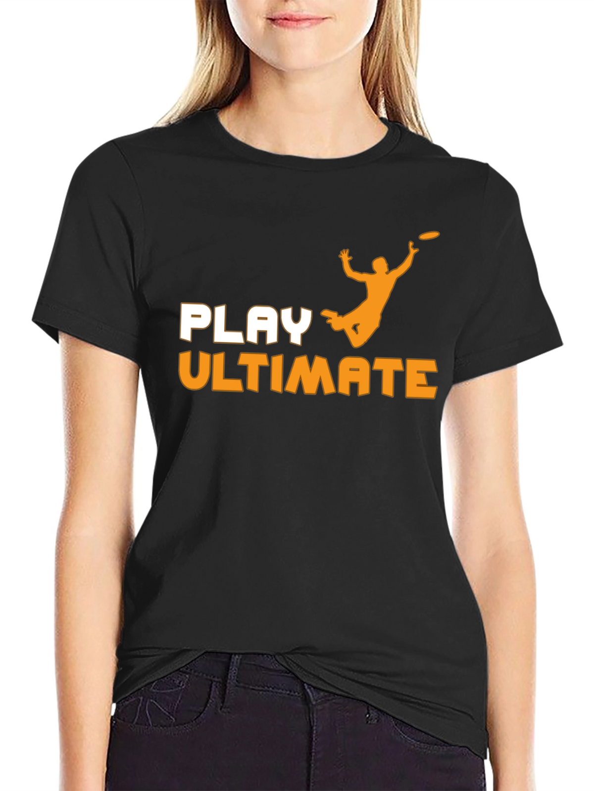 Play Ultimate Frisbee Black T-Shirt