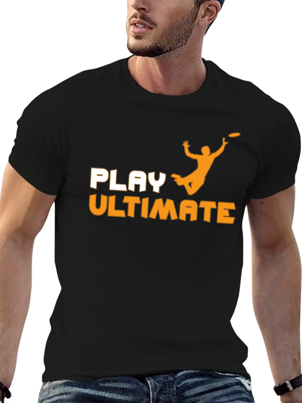 Play Ultimate Frisbee Black T-Shirt
