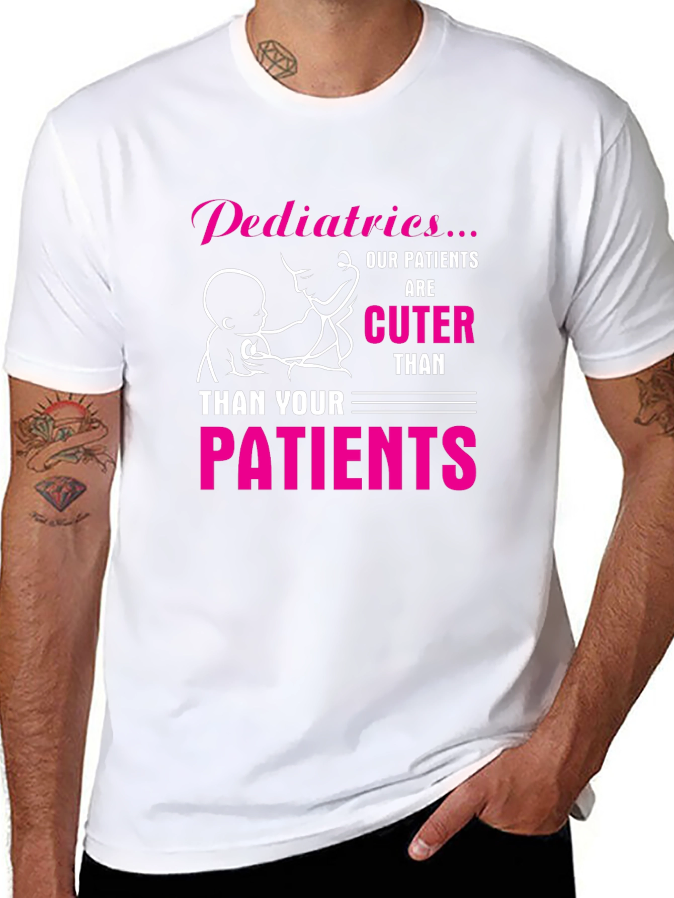 Pediatrics Cuter Than Your Patients Black T-Shirt