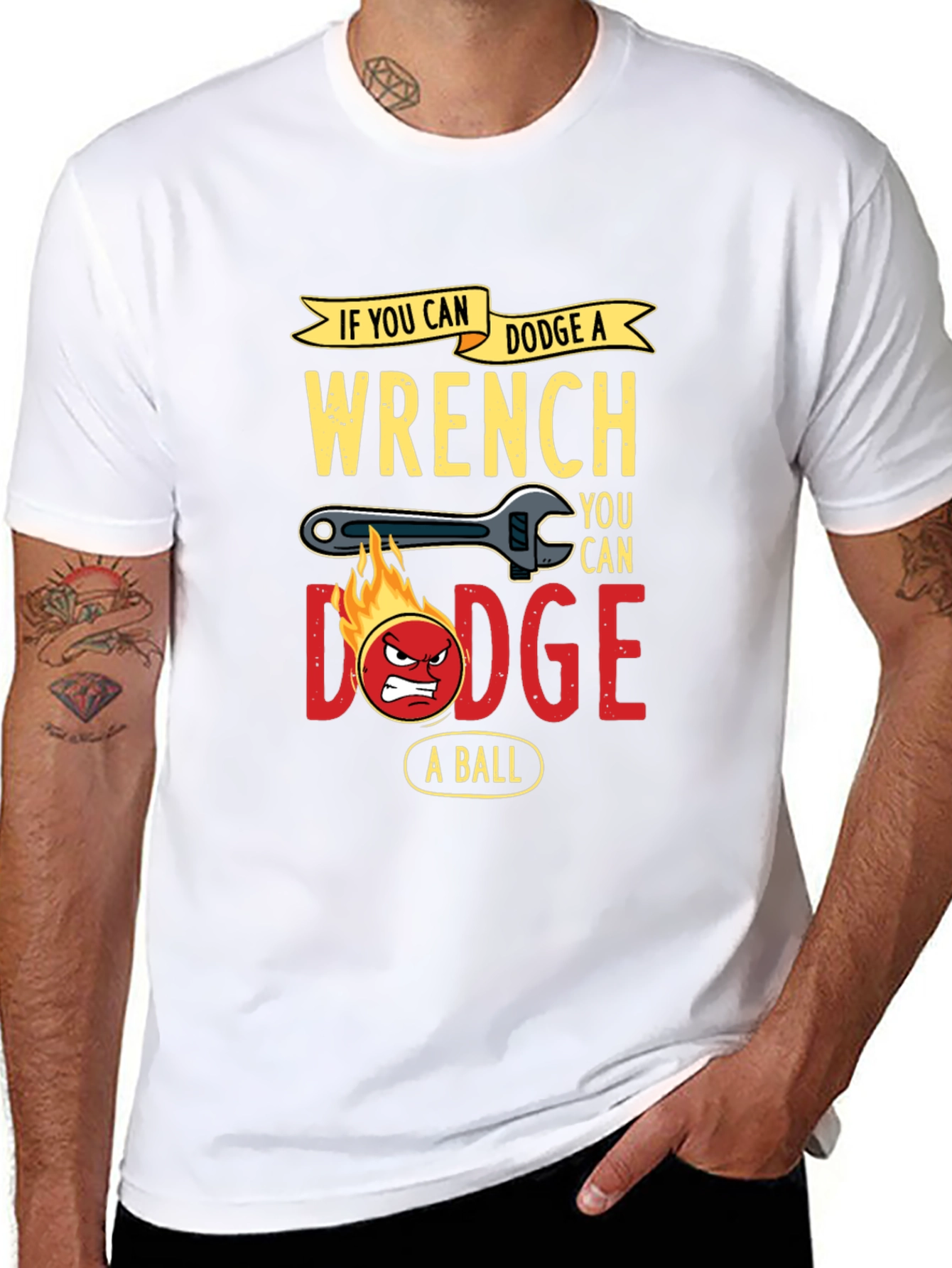 Dodge a Wrench Funny Graphic T-Shirt