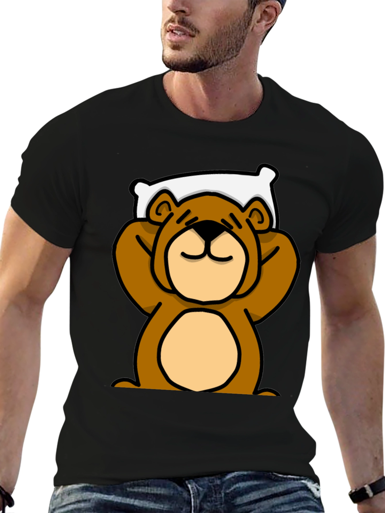 Relaxed Bear Graphic T-Shirt - Comfortable Casual Wear
