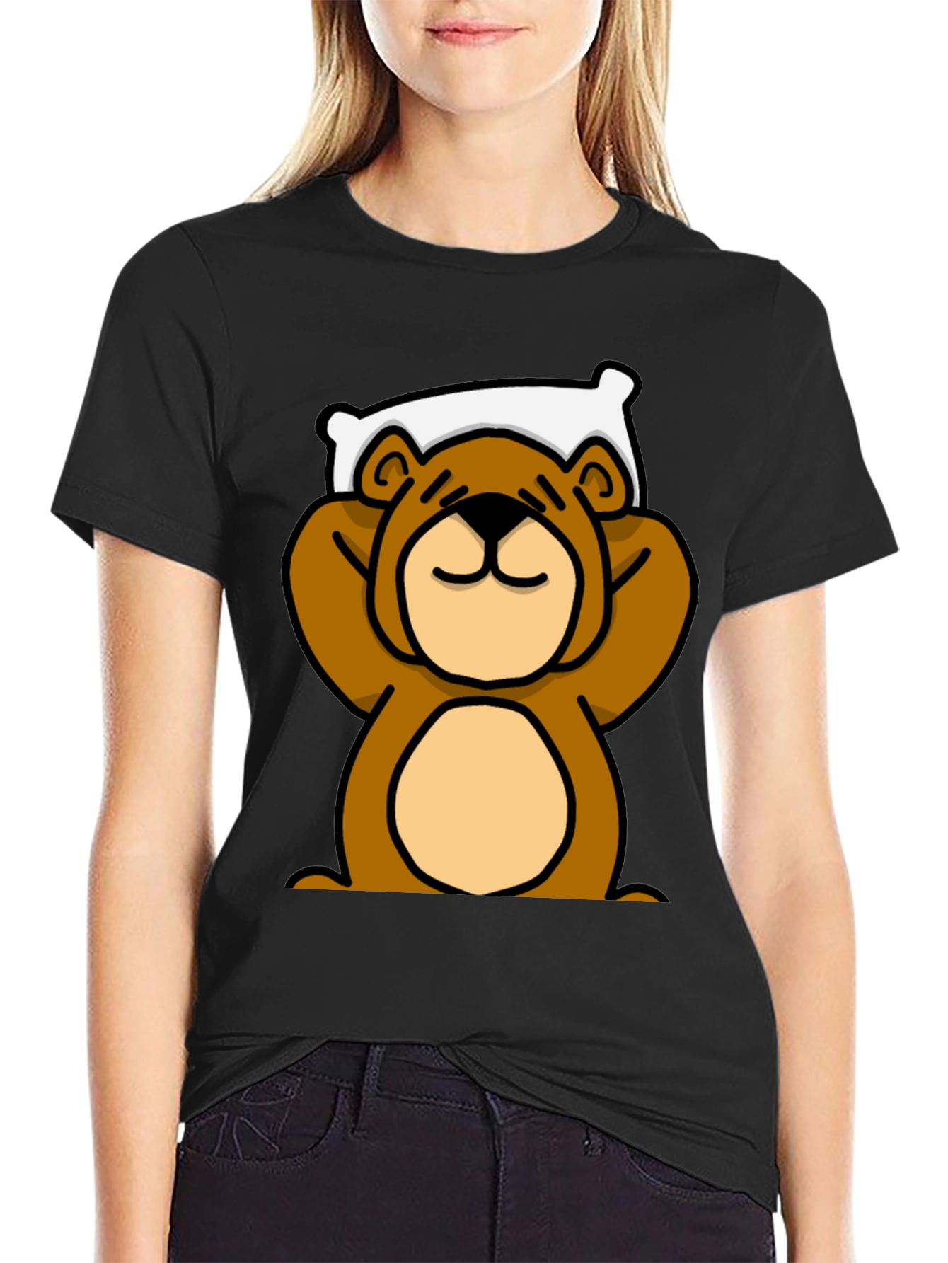 Relaxed Bear Graphic T-Shirt - Comfortable Casual Wear