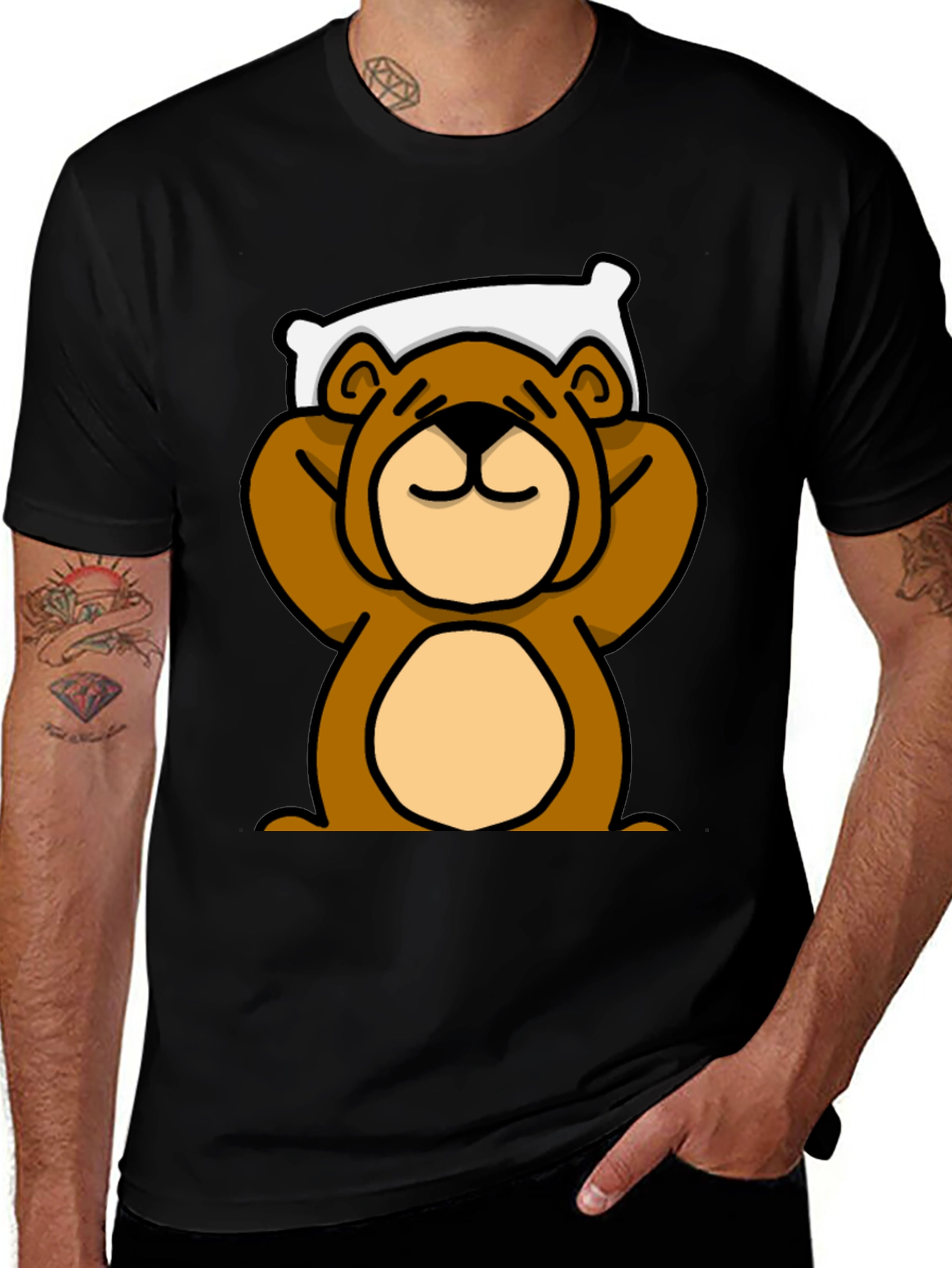 Relaxed Bear Graphic T-Shirt - Comfortable Casual Wear