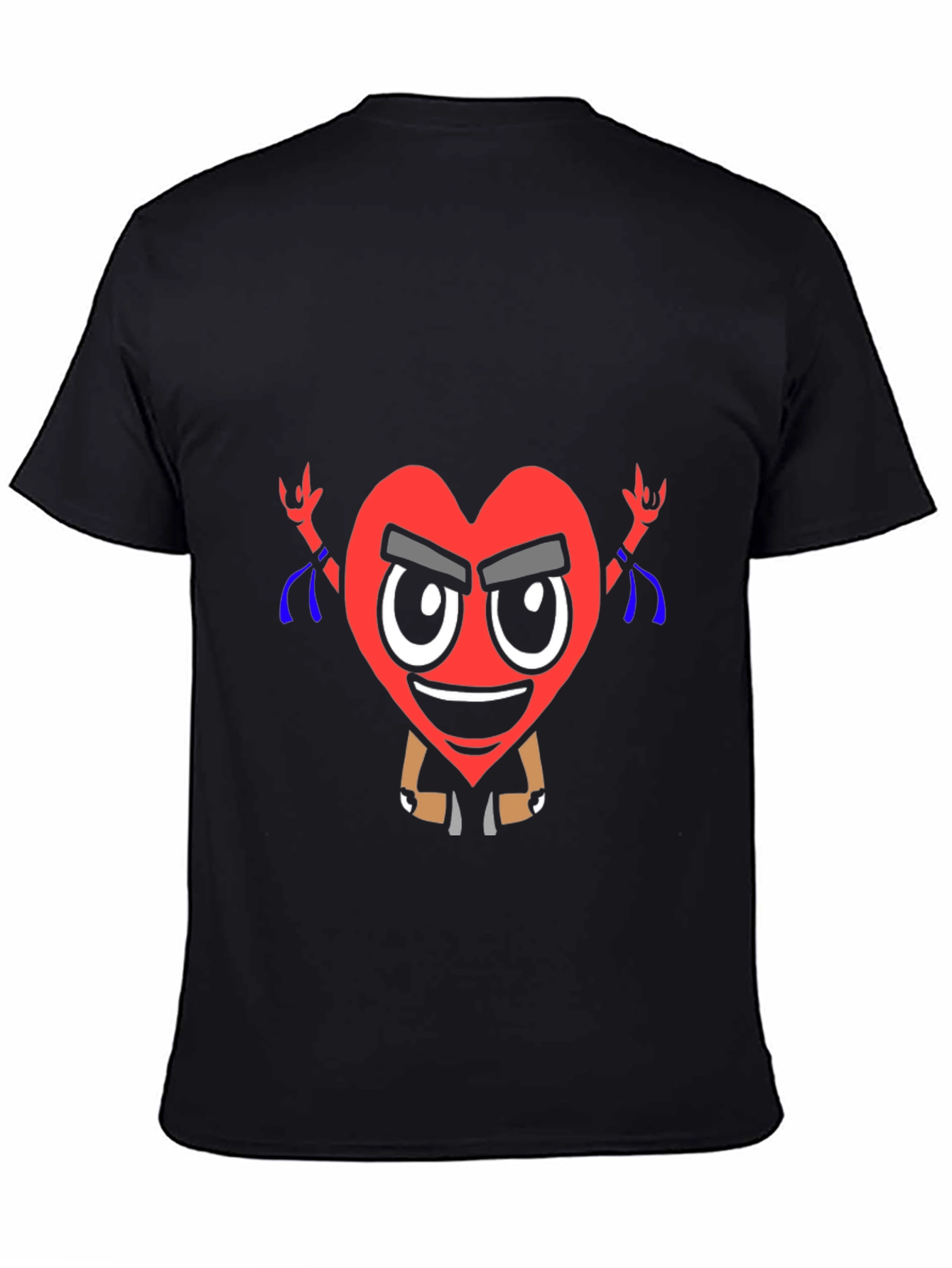 Cool Heart Graphic T-Shirt - Black Cotton Tee