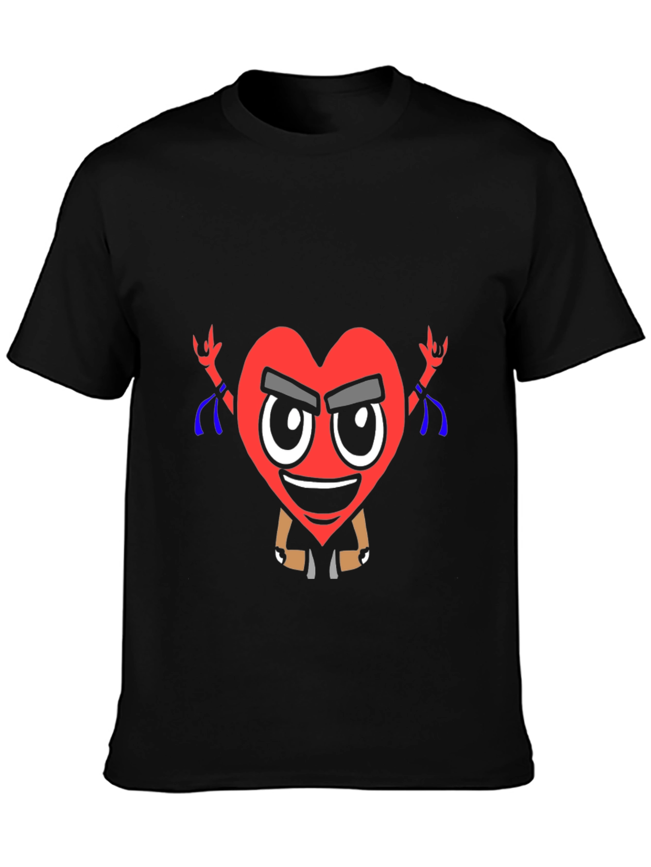 Cool Heart Graphic T-Shirt - Black Cotton Tee