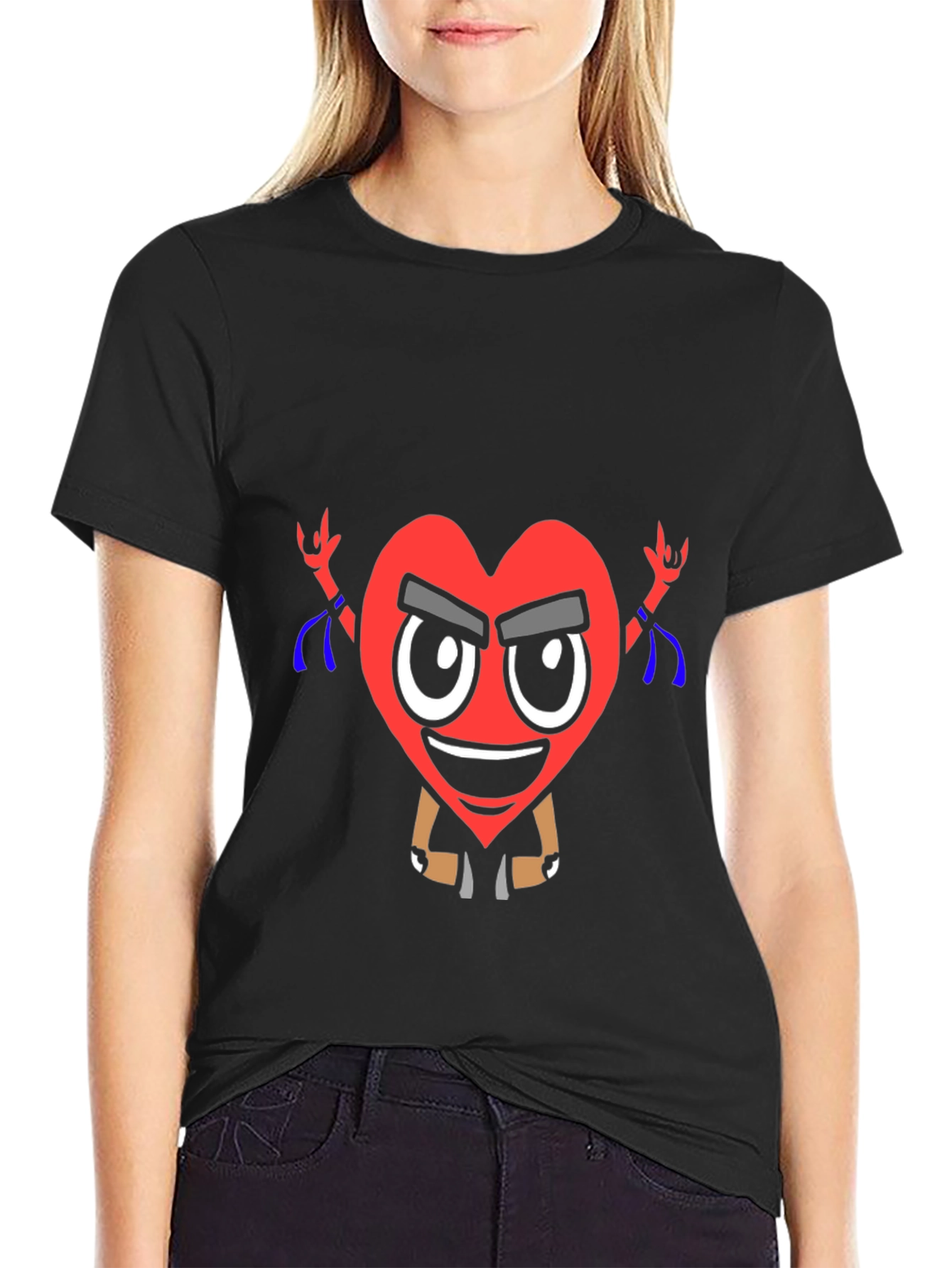 Cool Heart Graphic T-Shirt - Black Cotton Tee