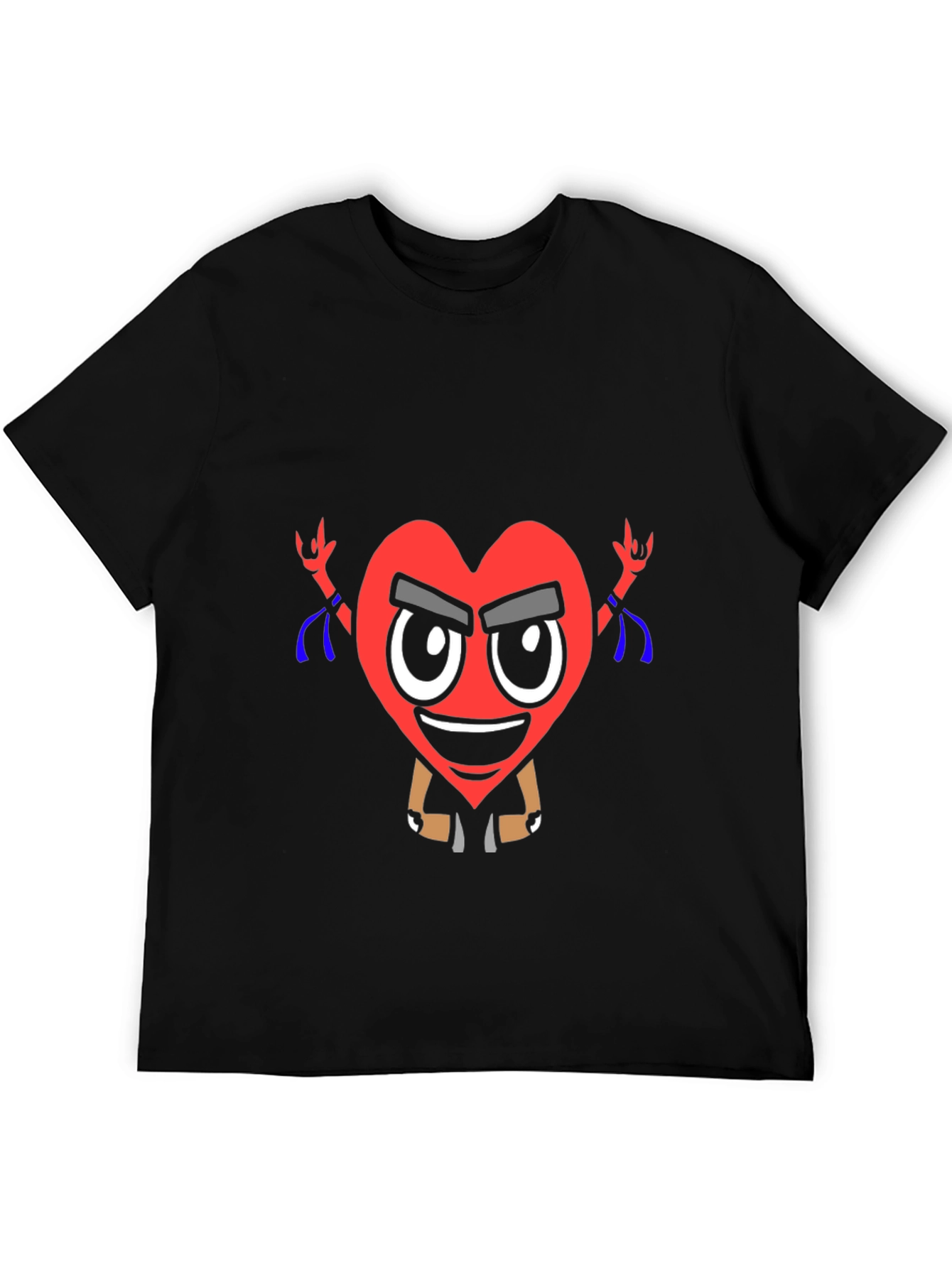 Cool Heart Graphic T-Shirt - Black Cotton Tee