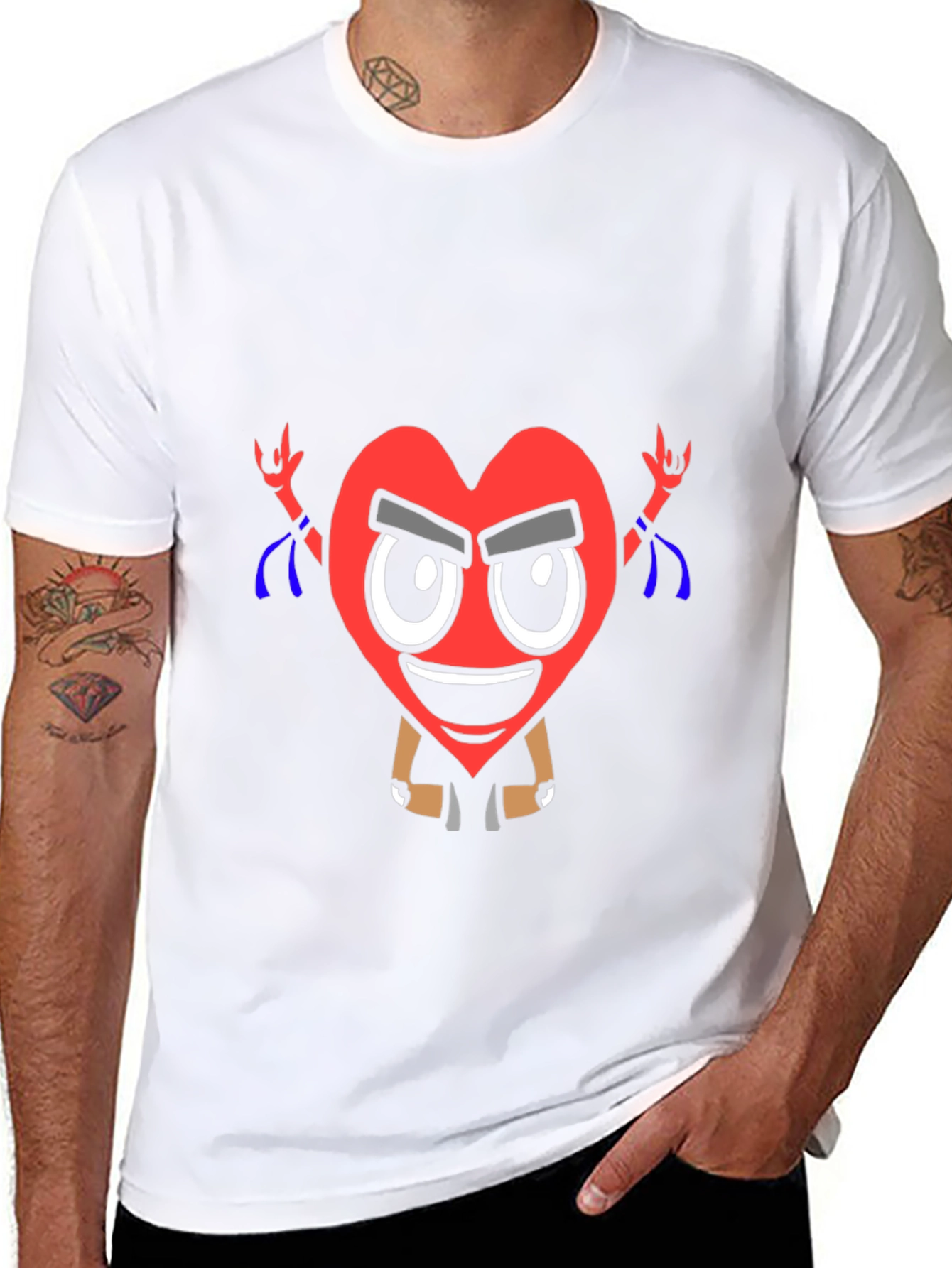 Cool Heart Graphic T-Shirt - Black Cotton Tee