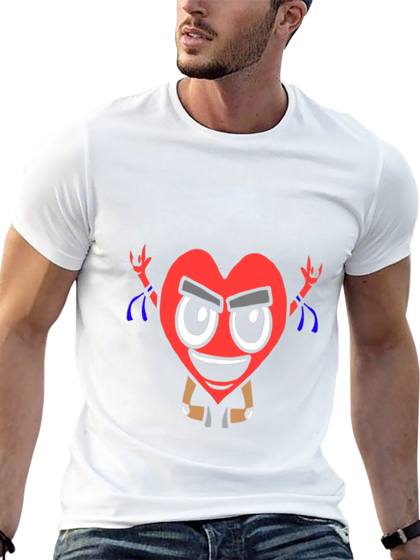 Cool Heart Graphic T-Shirt - Black Cotton Tee