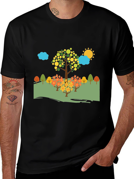Nature Scene Black T-Shirt