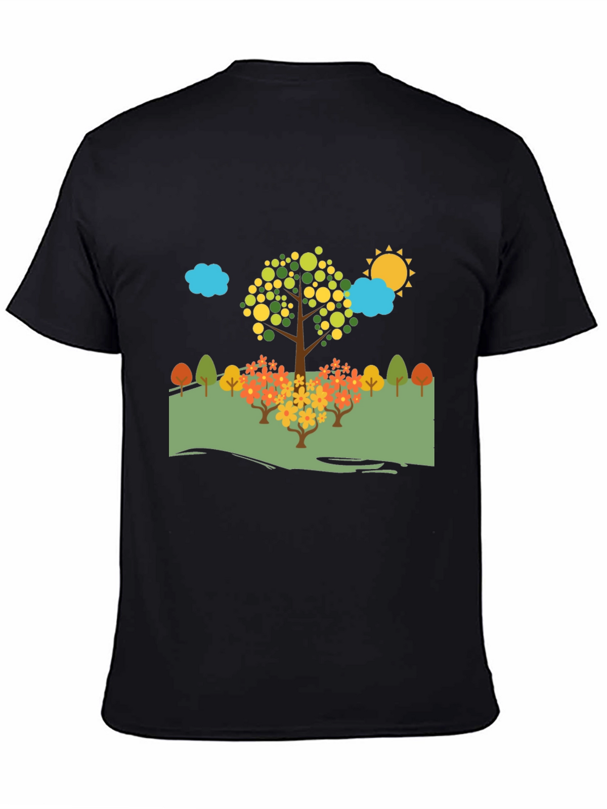Nature Scene Black T-Shirt